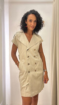Vestido Alfaiataria Bege