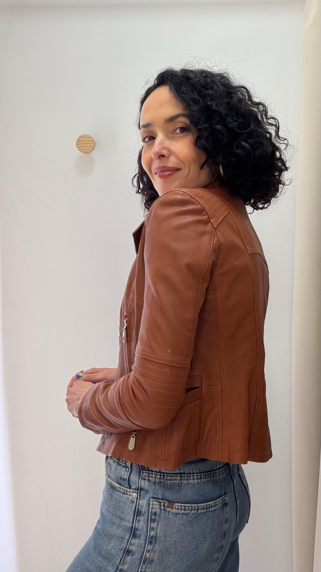 Jaqueta de Couro Mariana Martinez