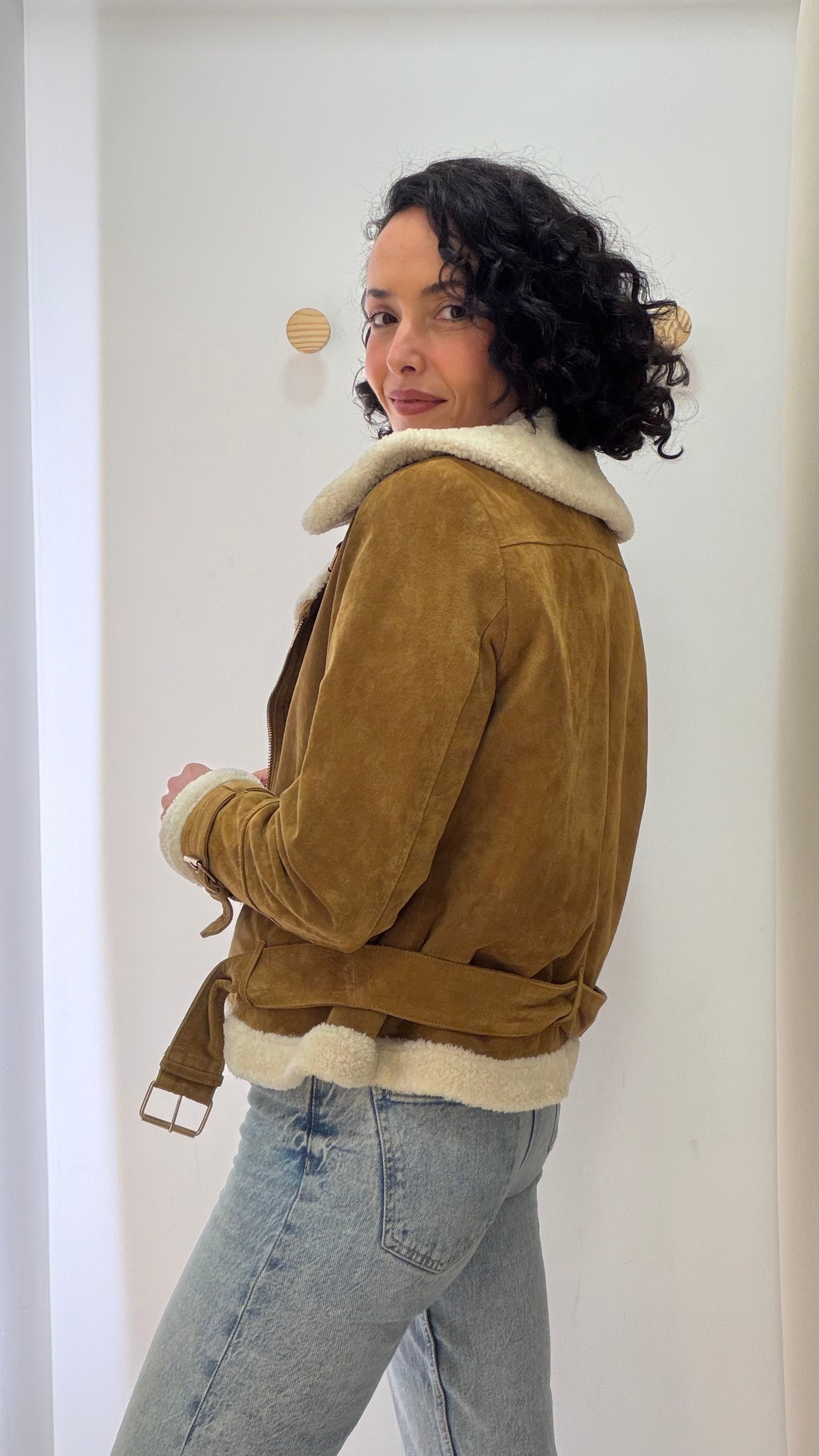 Jaqueta Gamulan Camurça Zara