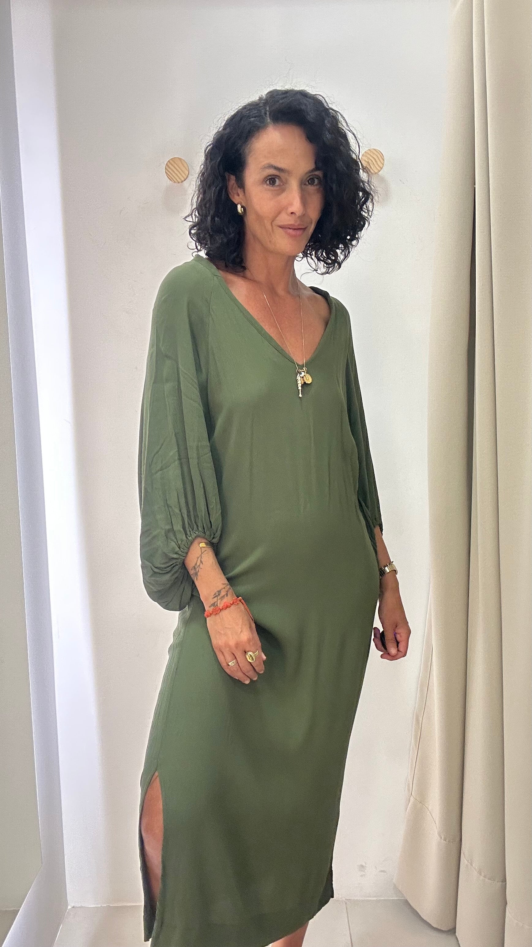 Vestido midi verde