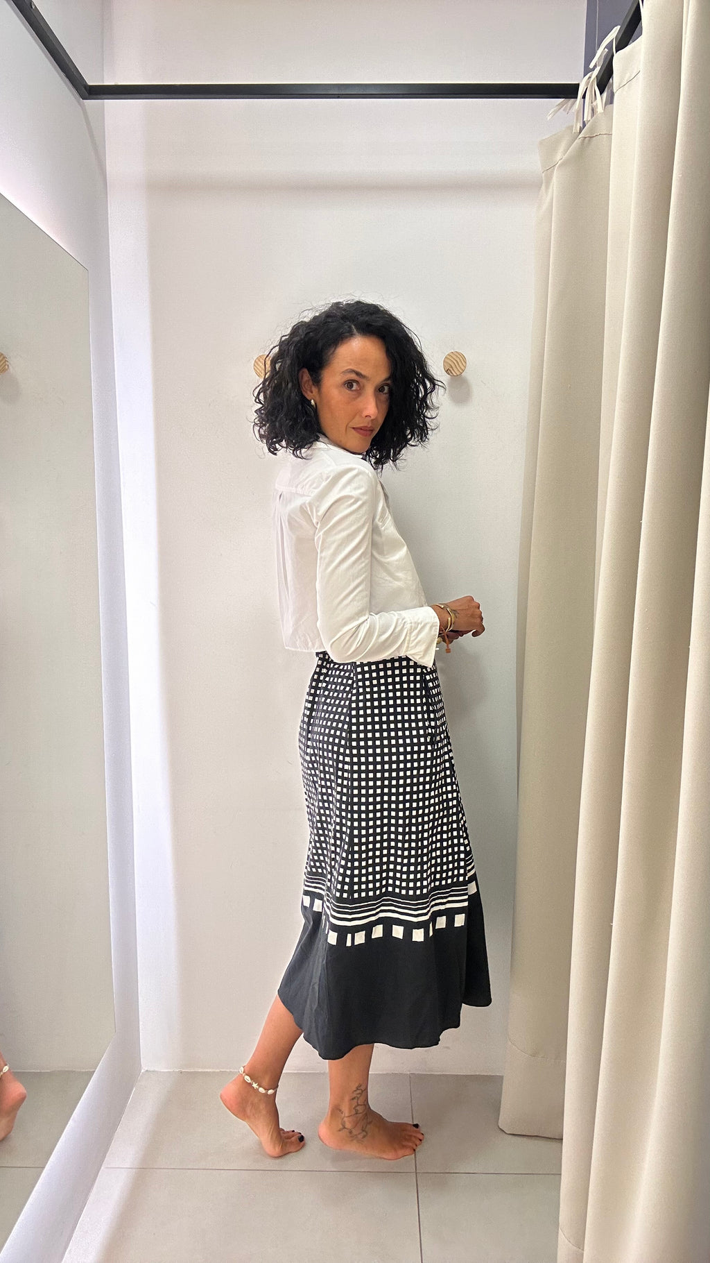 Saia Midi Estampada Souq