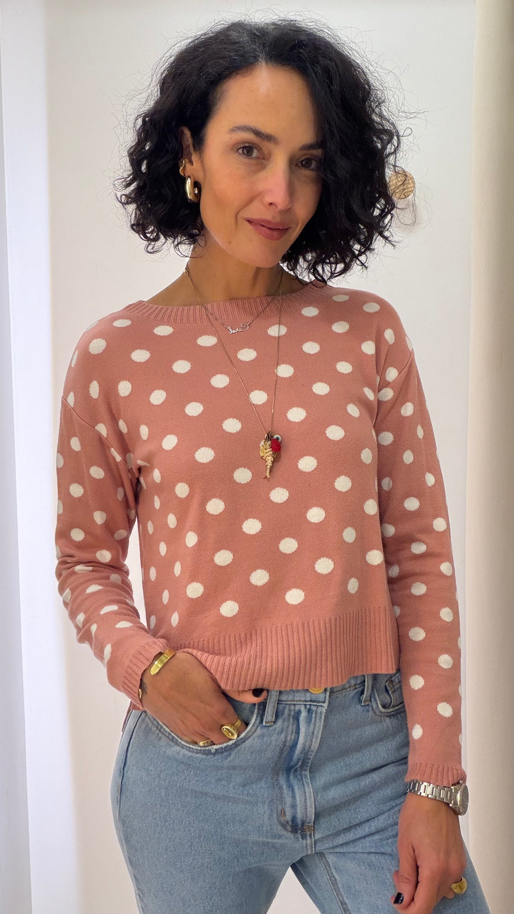 Tricot Poá Rosa