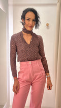 Body Marrom Floral