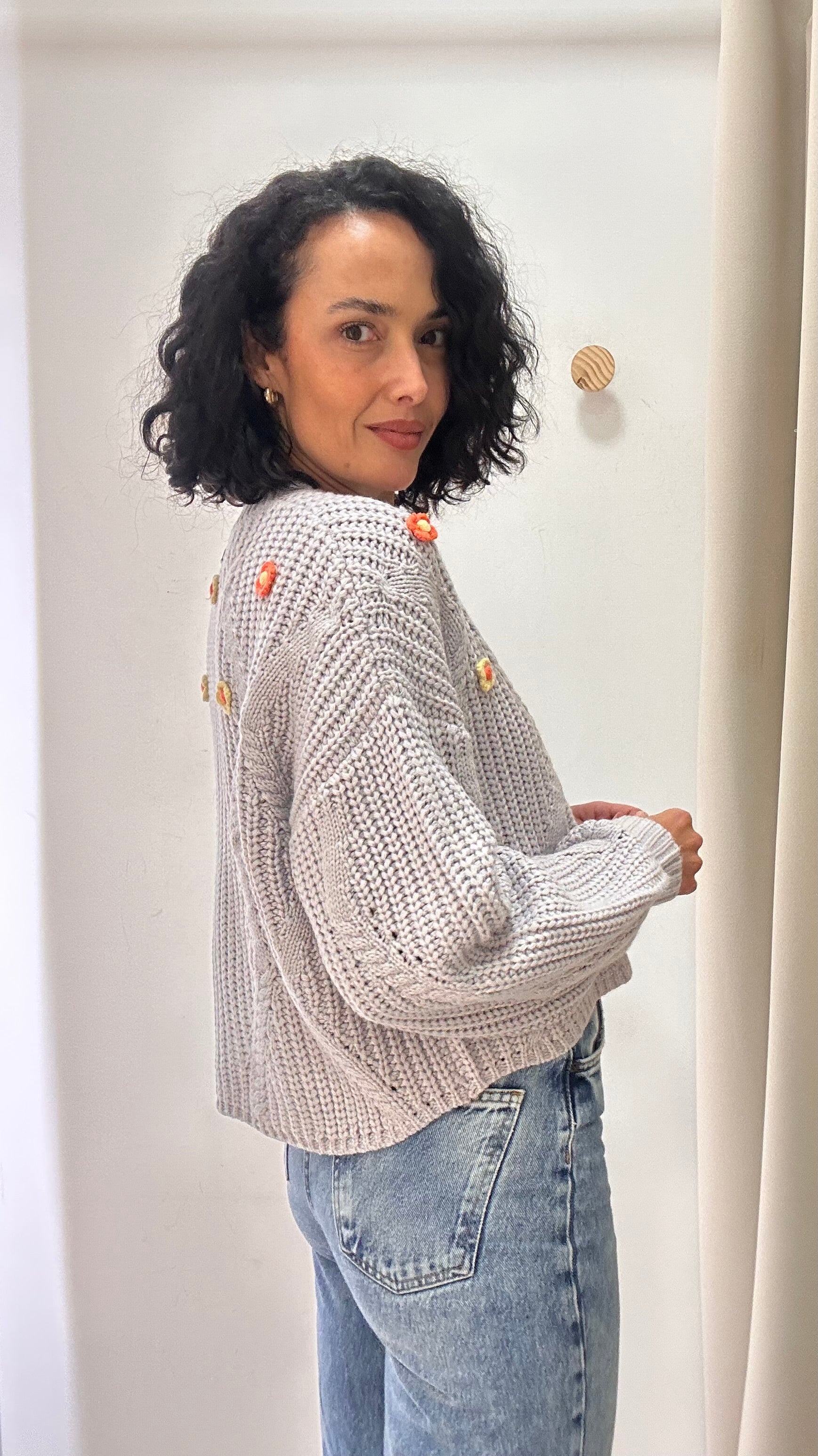 Cardigan tricot  flores Animale