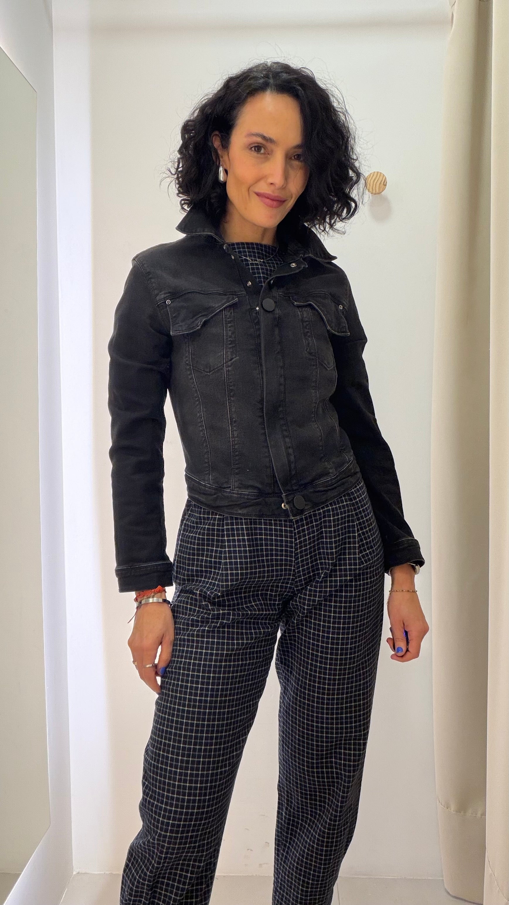 Jaqueta Jeans Preta Animale