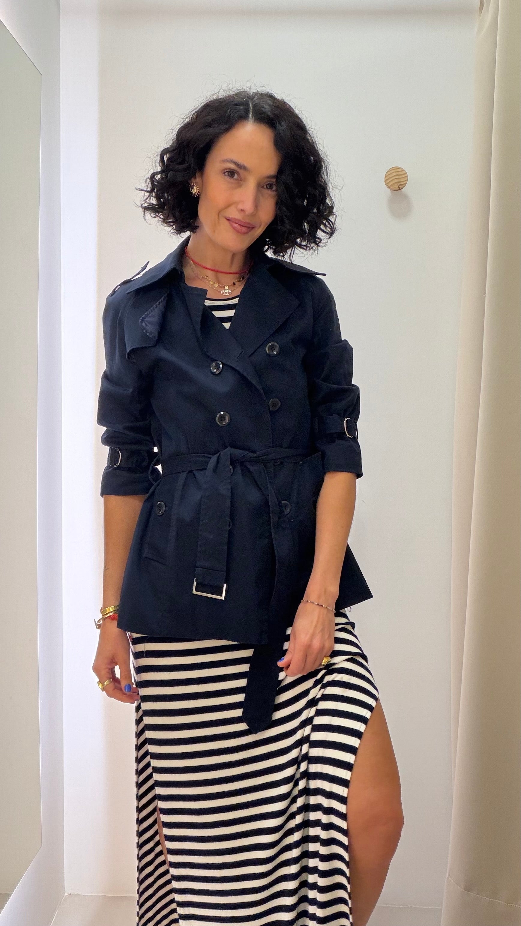 Trench Coat Azul Marinho Cori