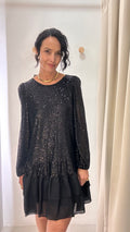Vestido de Festa Paetê Preto