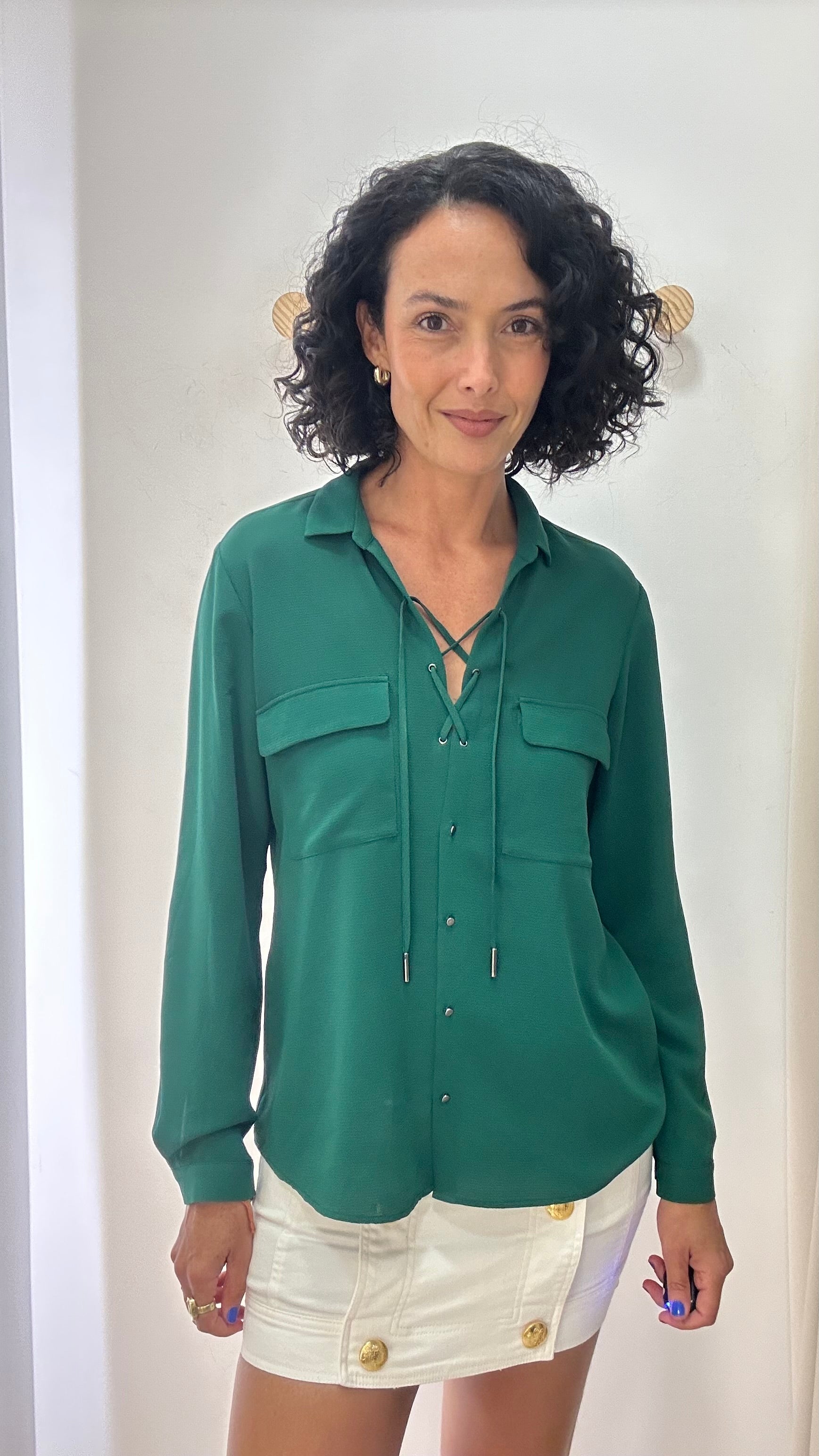 Blusa Verde Shoulder