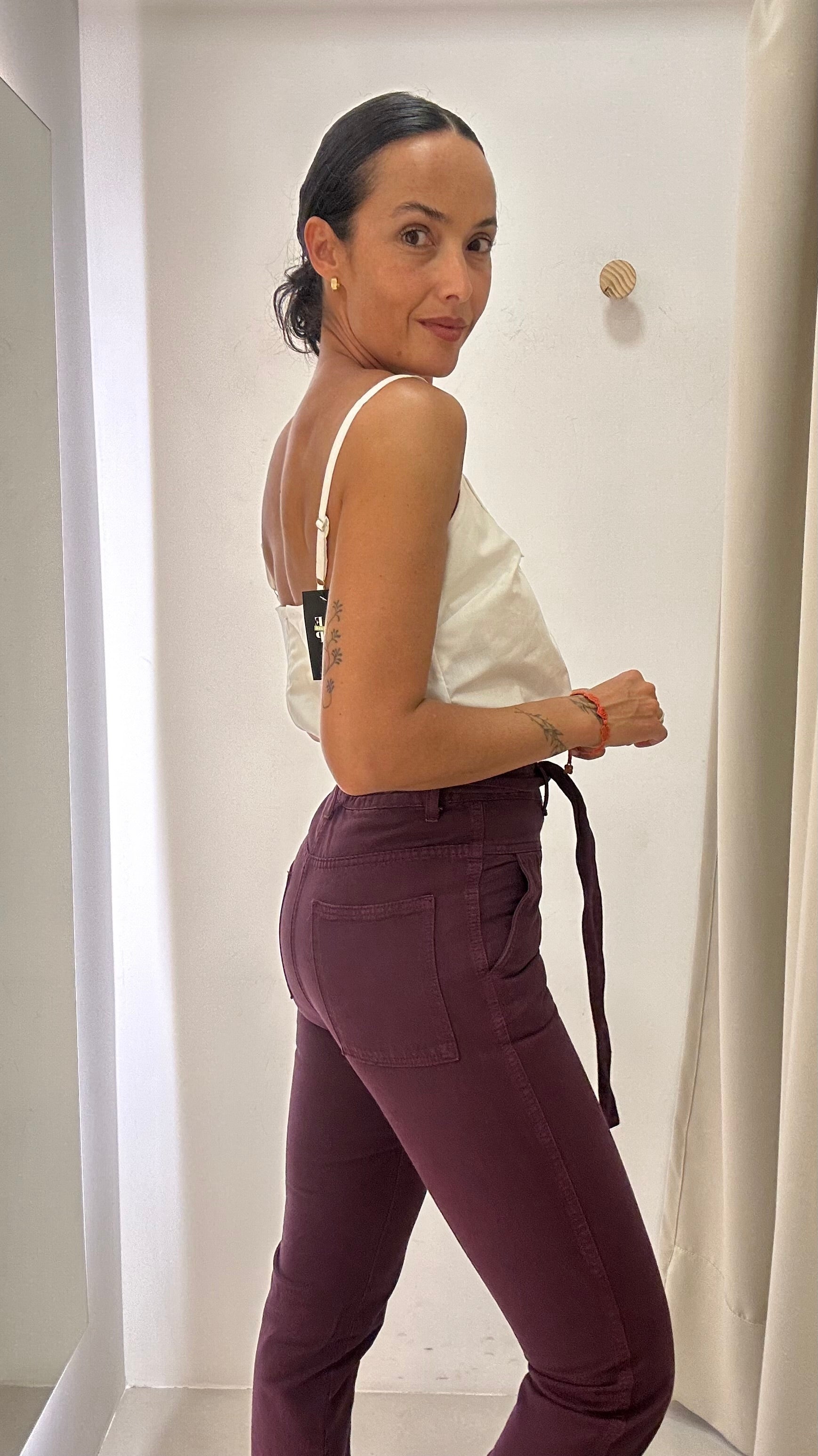 Calça Denim Bordô