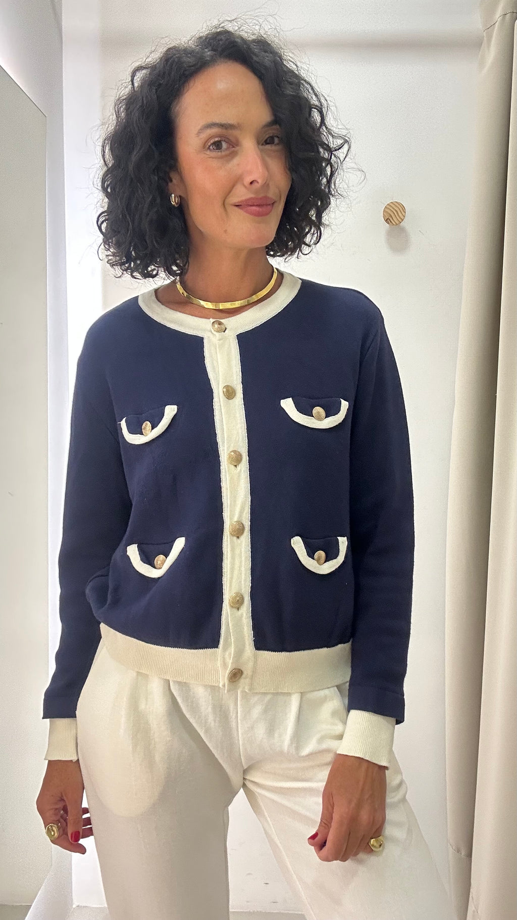 Casaquinho Marinho tricot Iorane