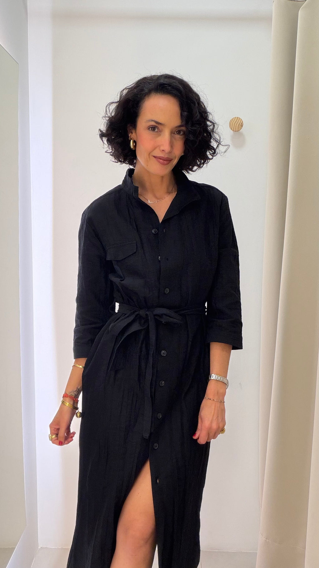 Chemise preto midi Zara