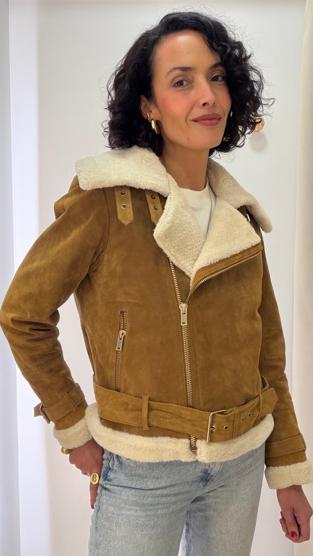 Jaqueta Gamulan Camurça Zara