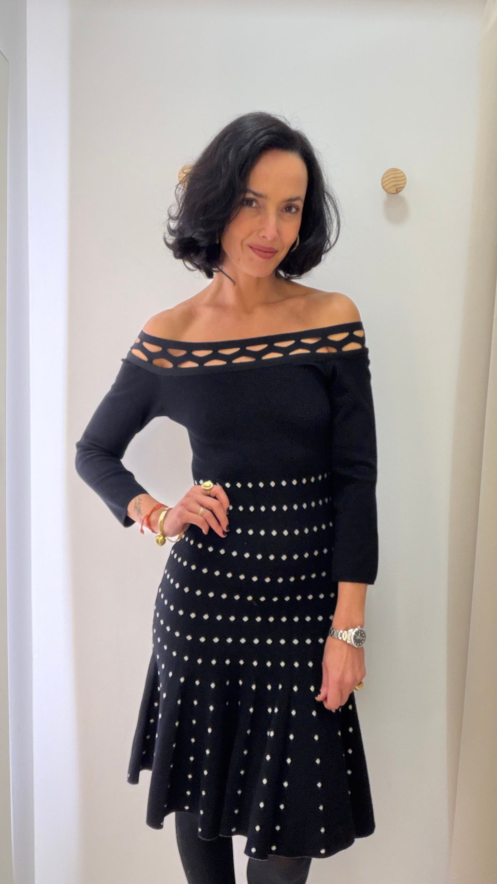Vestido Preto em Tricot Max Maria