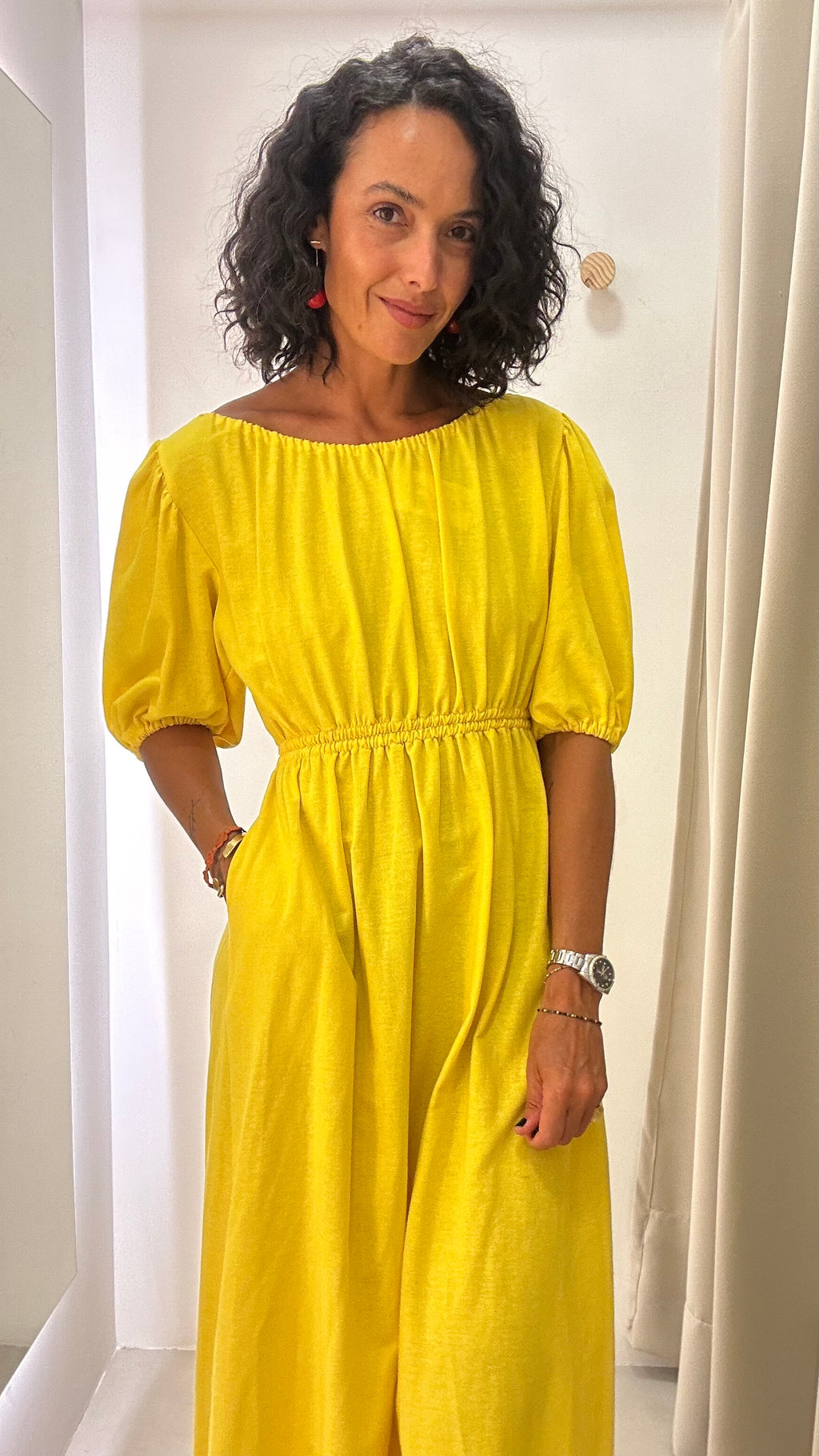 Vestido Evasê Amarelo