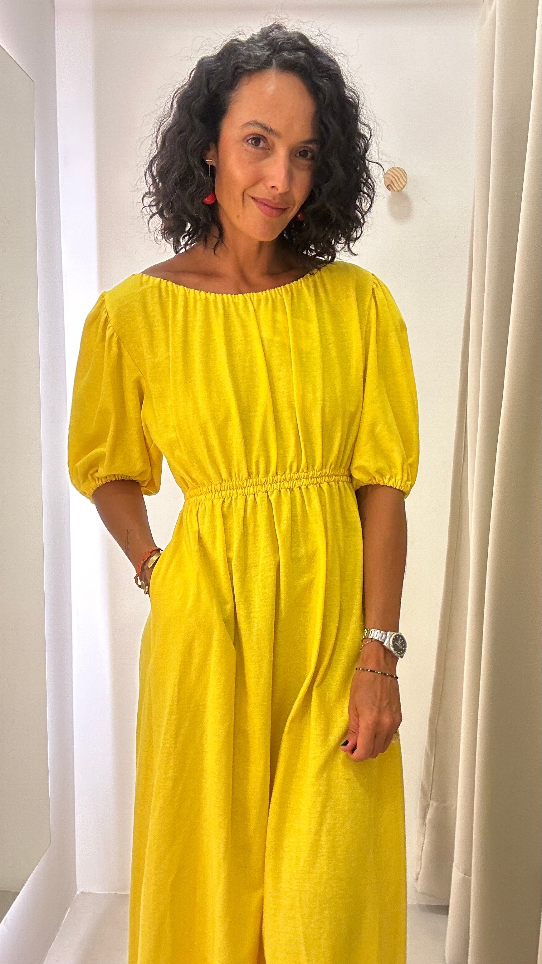 Vestido Evasê Amarelo
