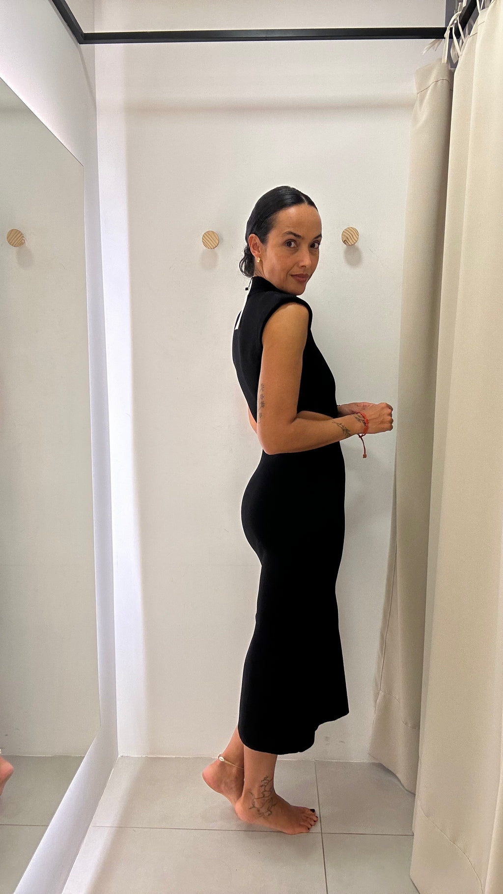Vestido em Malha Preto Zara