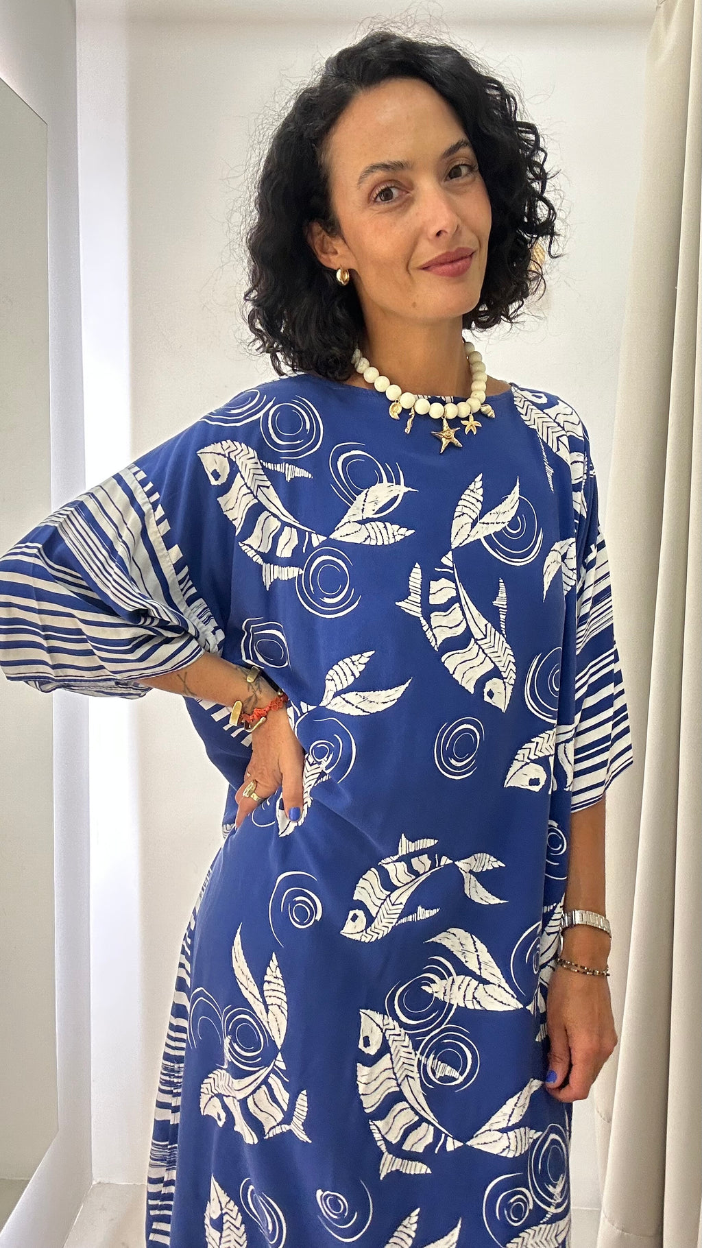 Vestido Azul Estampado Souq