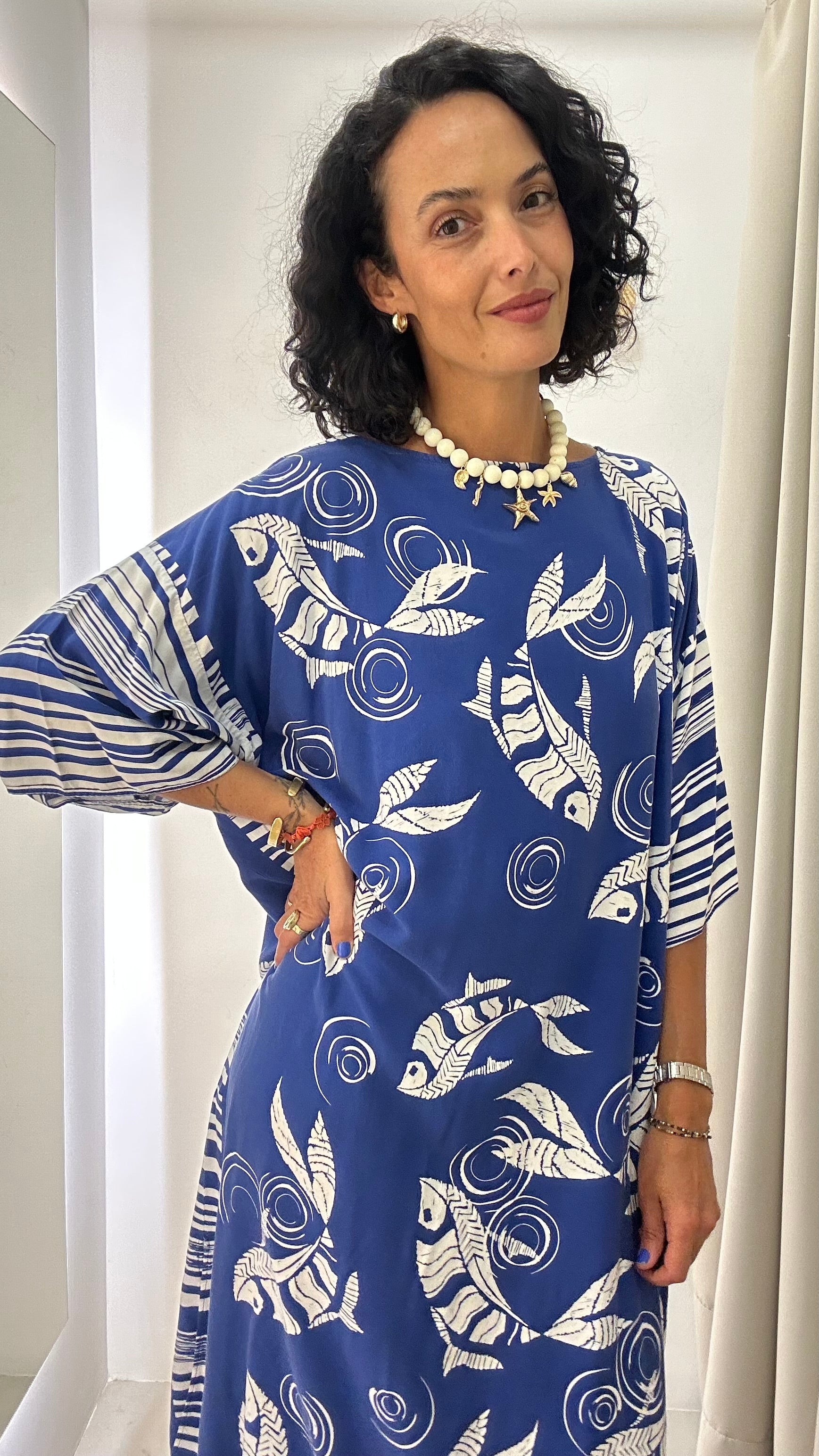 Vestido Azul Estampado Souq
