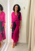 conjunto rosa em seda Yukio