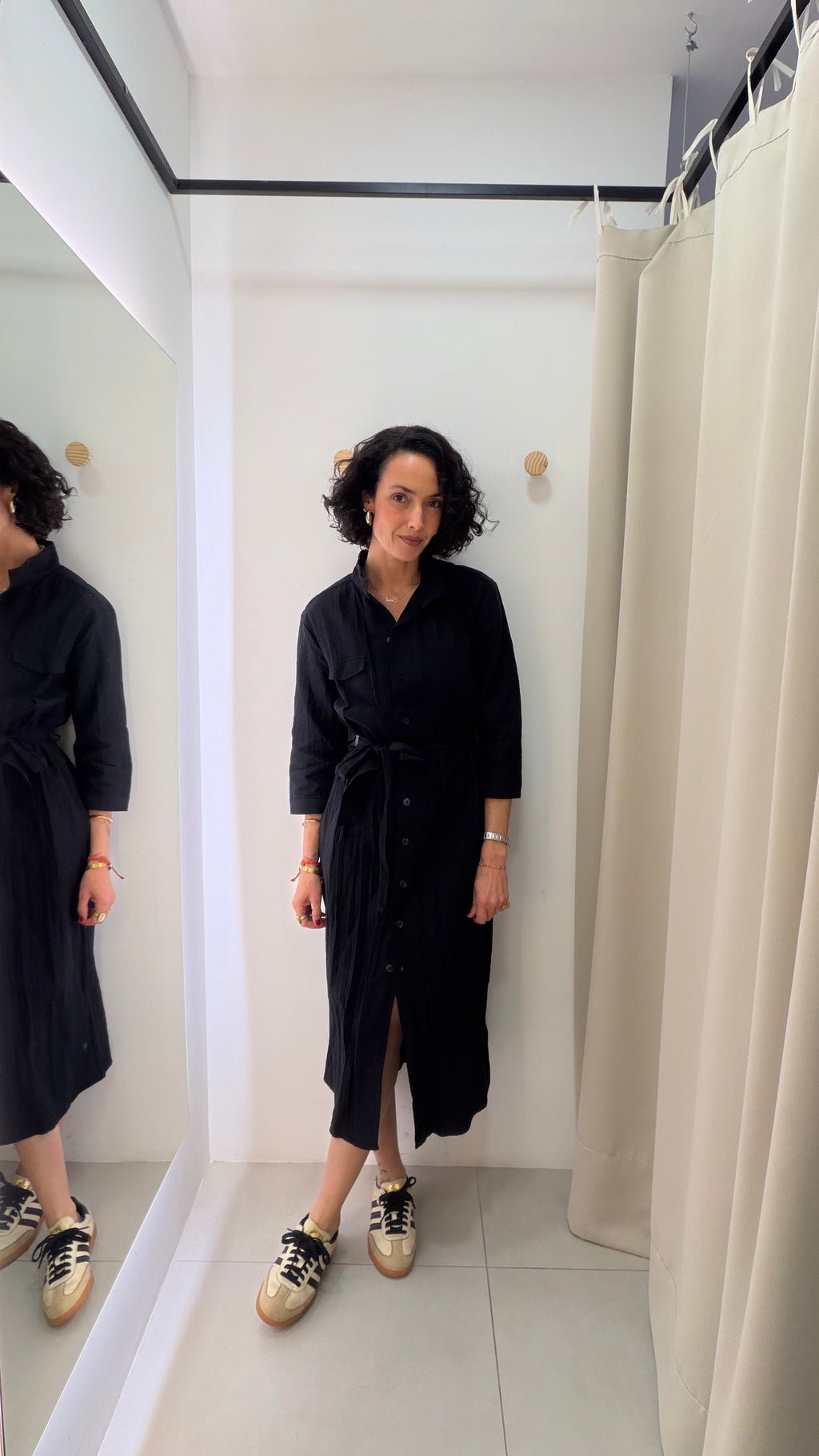 Chemise preto midi Zara