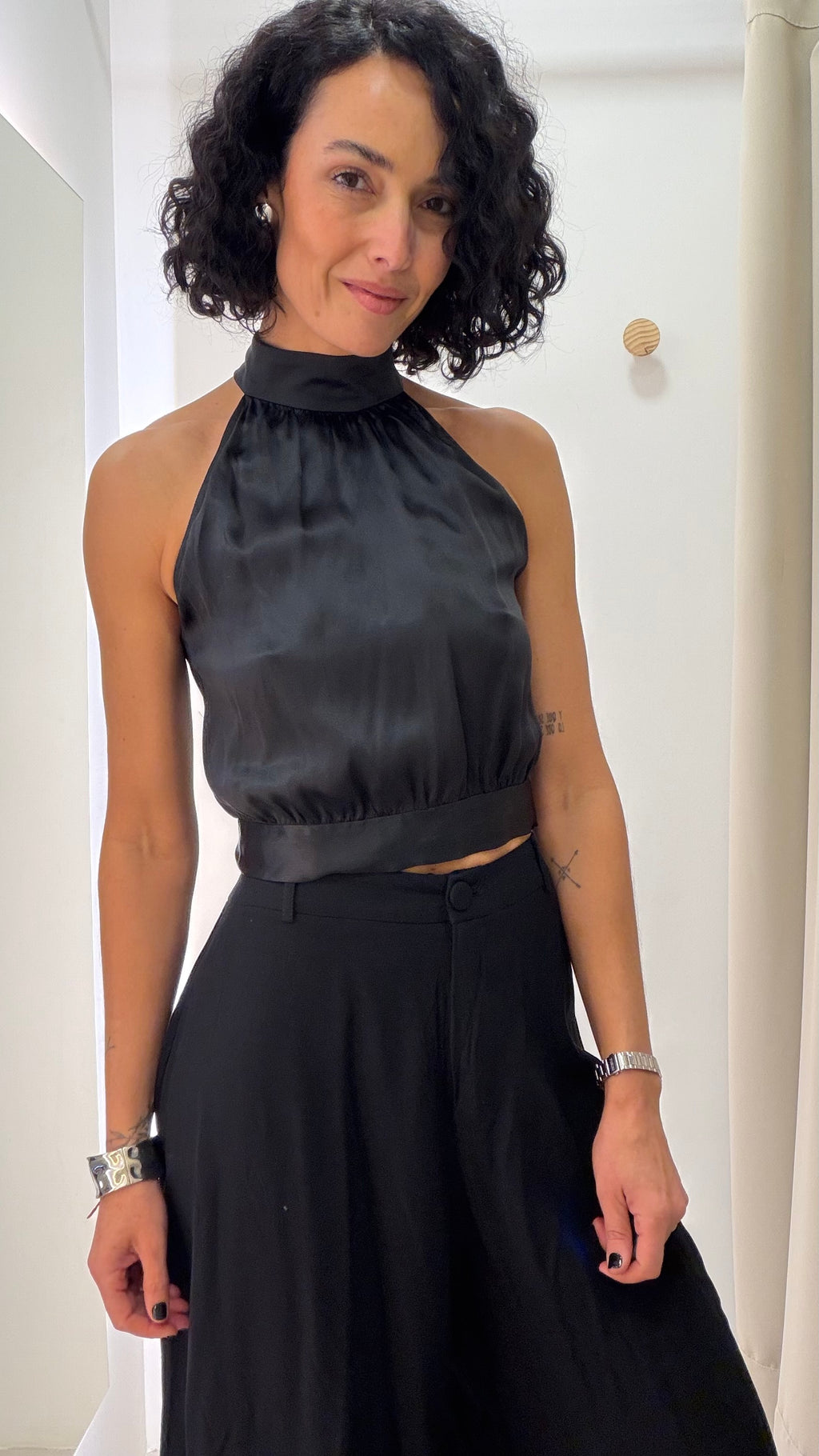 Blusa Preta 100% Seda Carina Duek