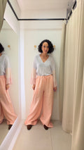 Calça Rosa 100% Linho Mixed