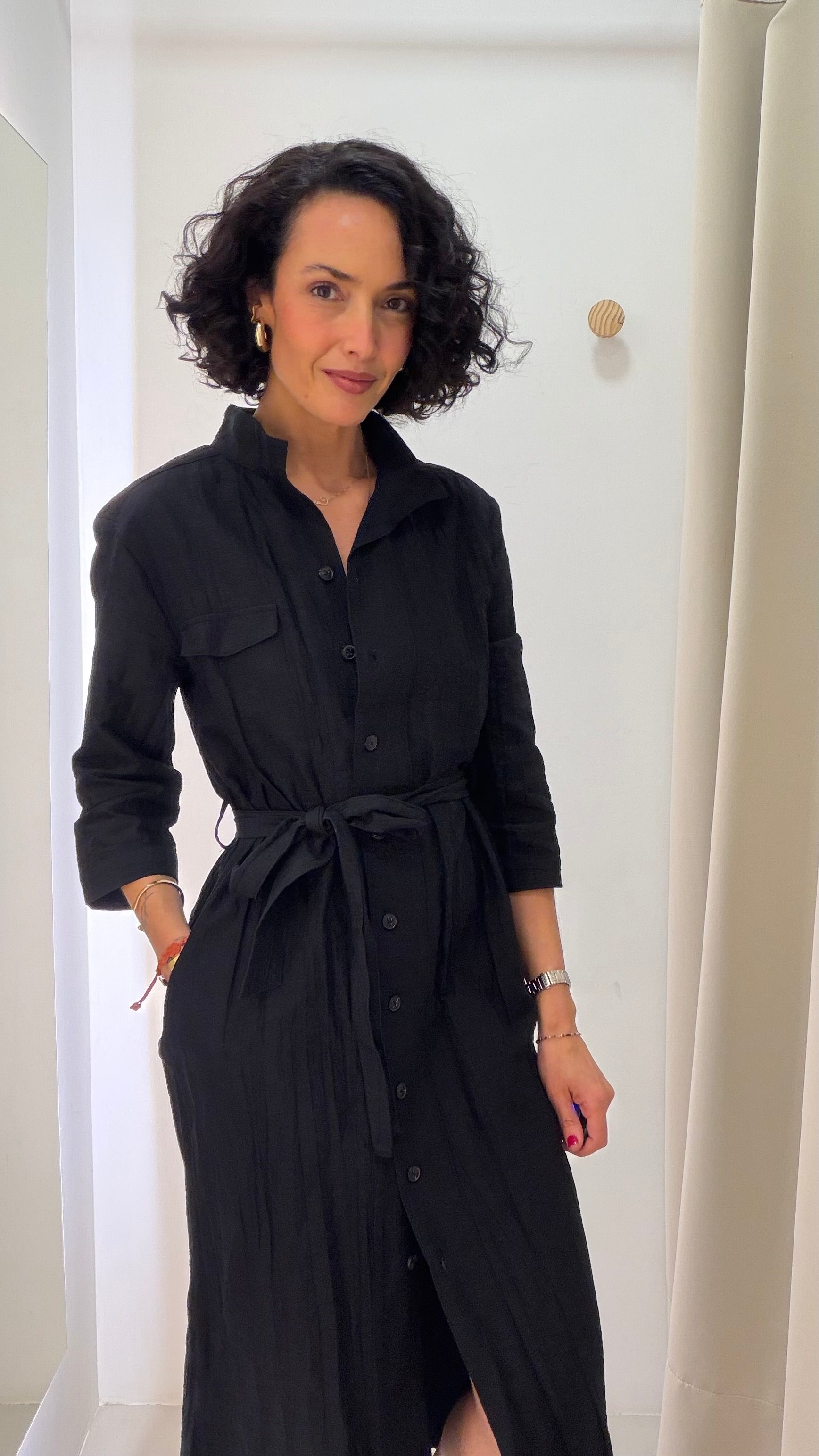 Chemise preto midi Zara