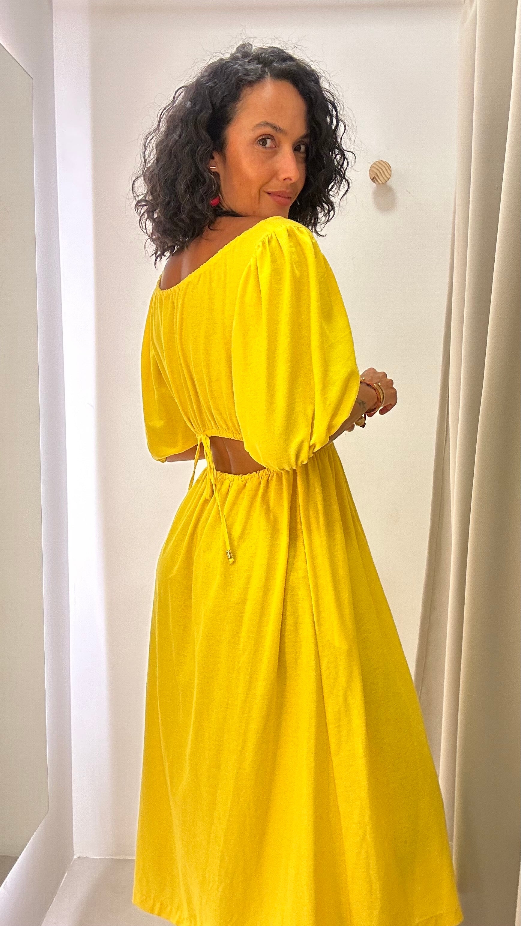 Vestido Evasê Amarelo