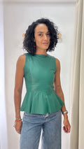 Blusa em Couro Verde