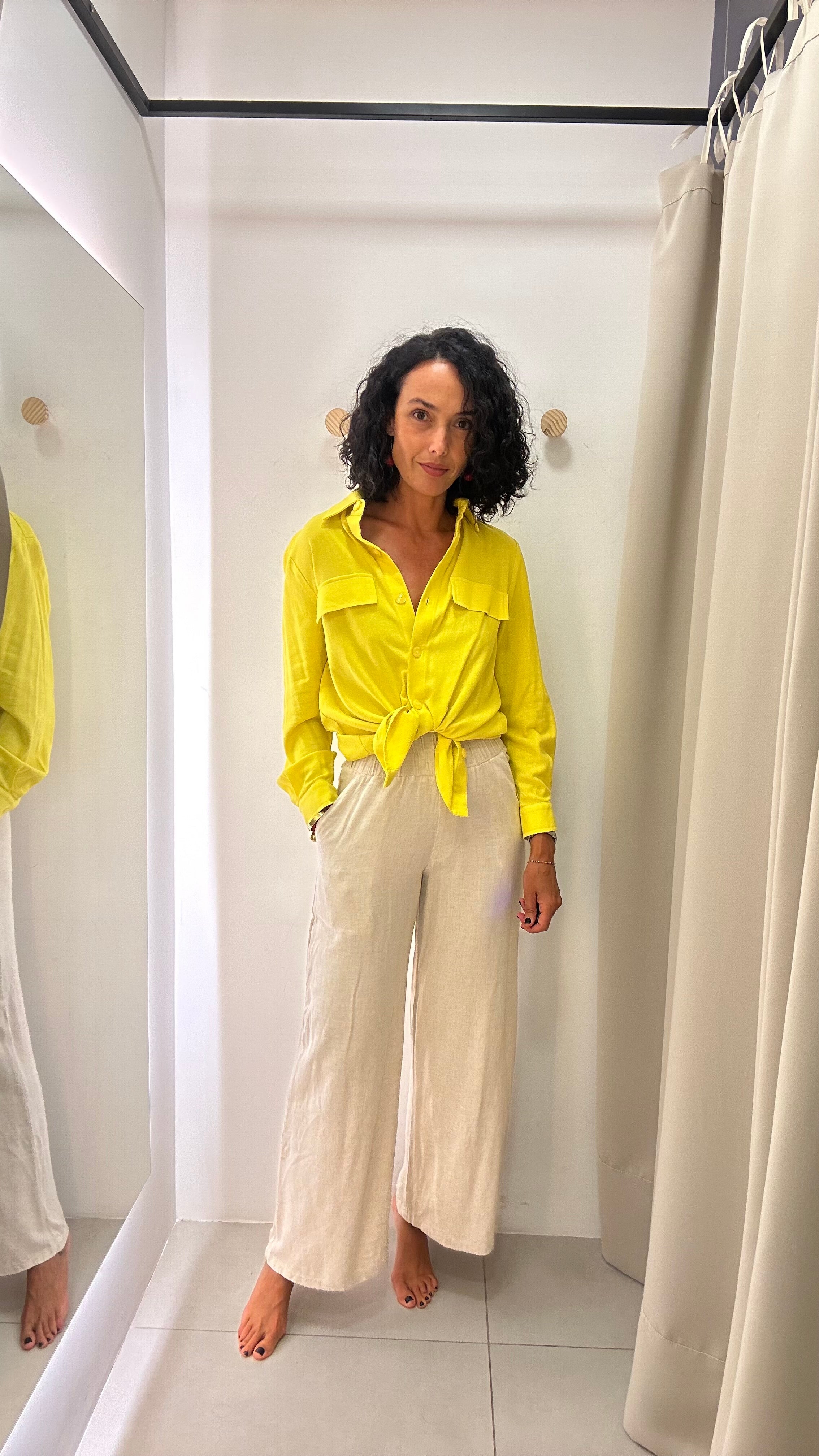 Calça Pantalona Bege