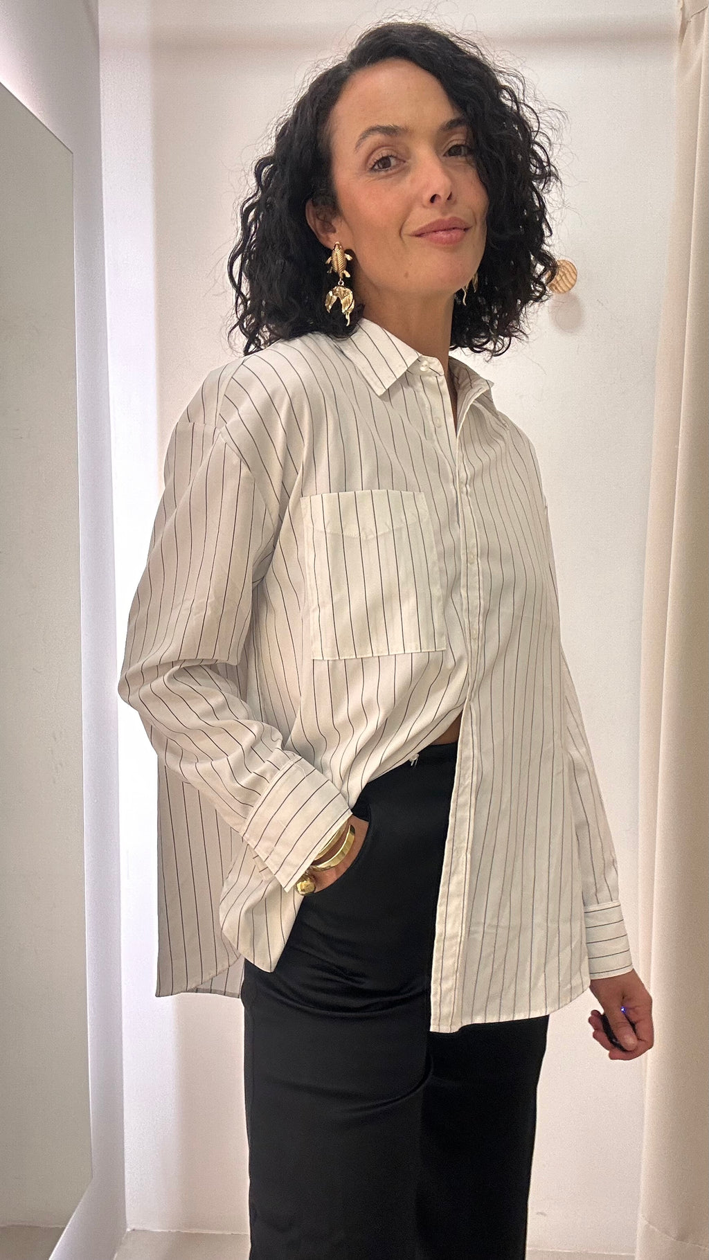Camisa Branca Listrada