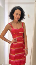Vestido Curto Padrão Geométrico Colorido
