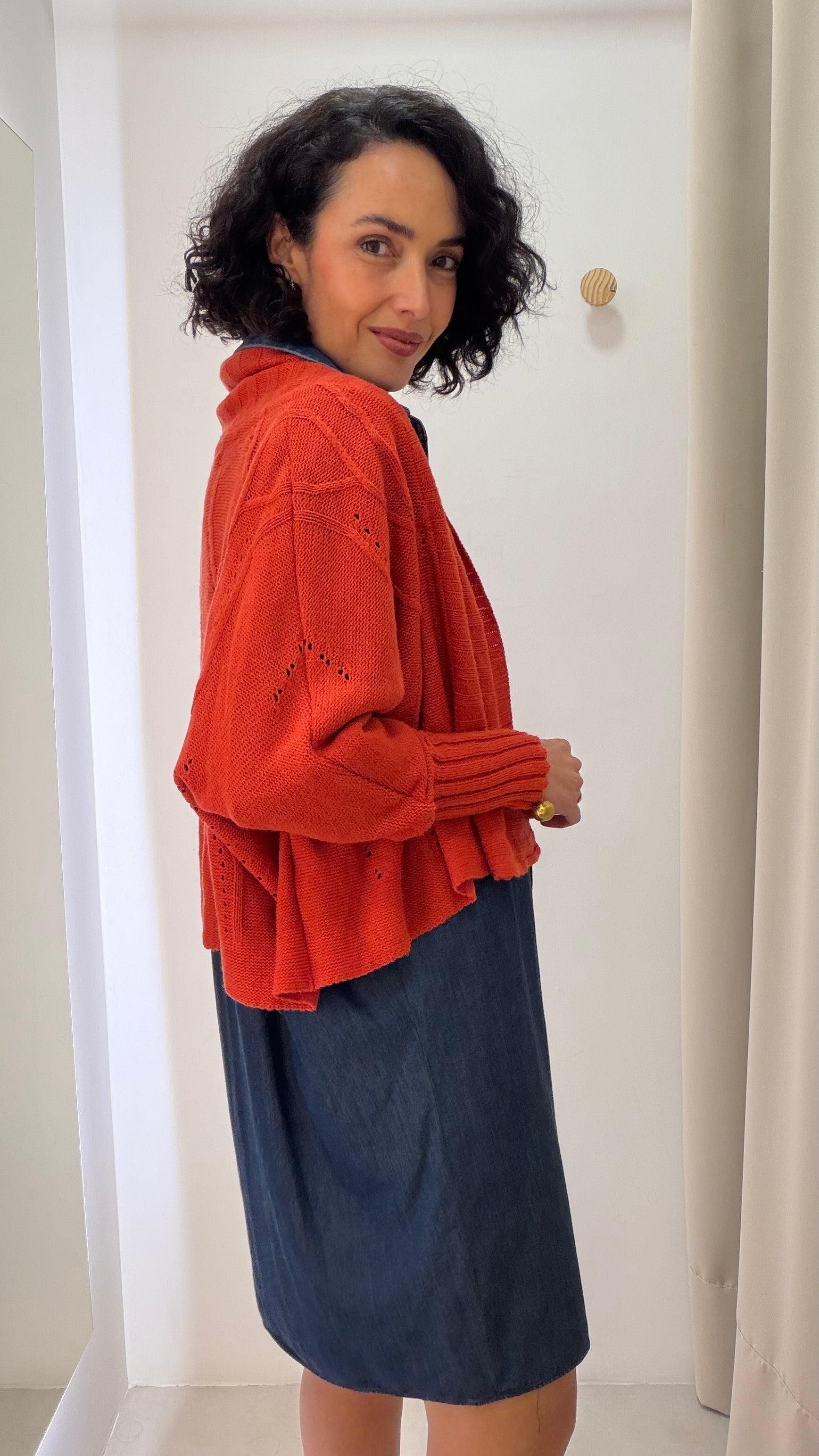 Cardigan terracota Espaço fashion