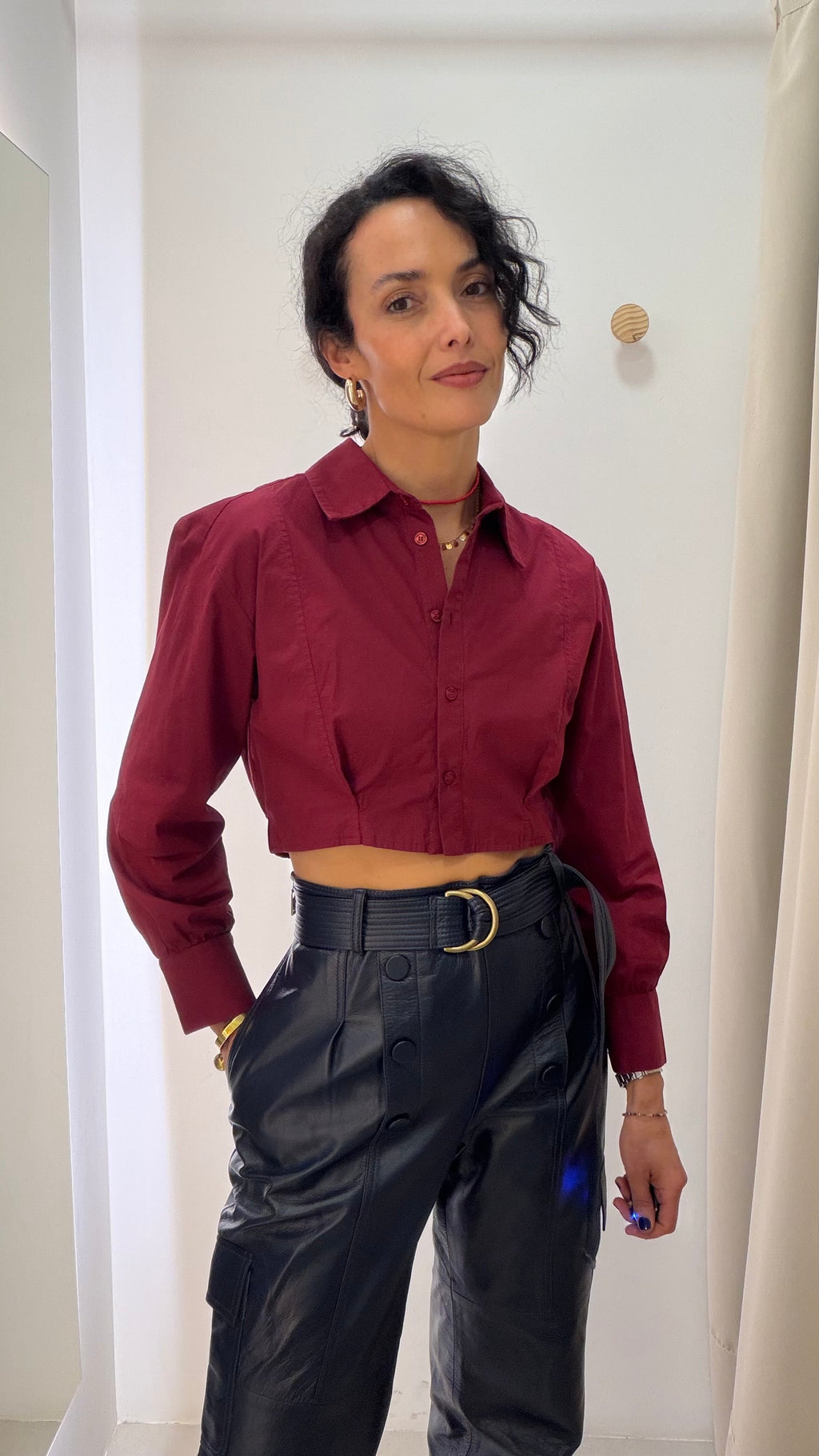 Camisa cropped Nati Vozza