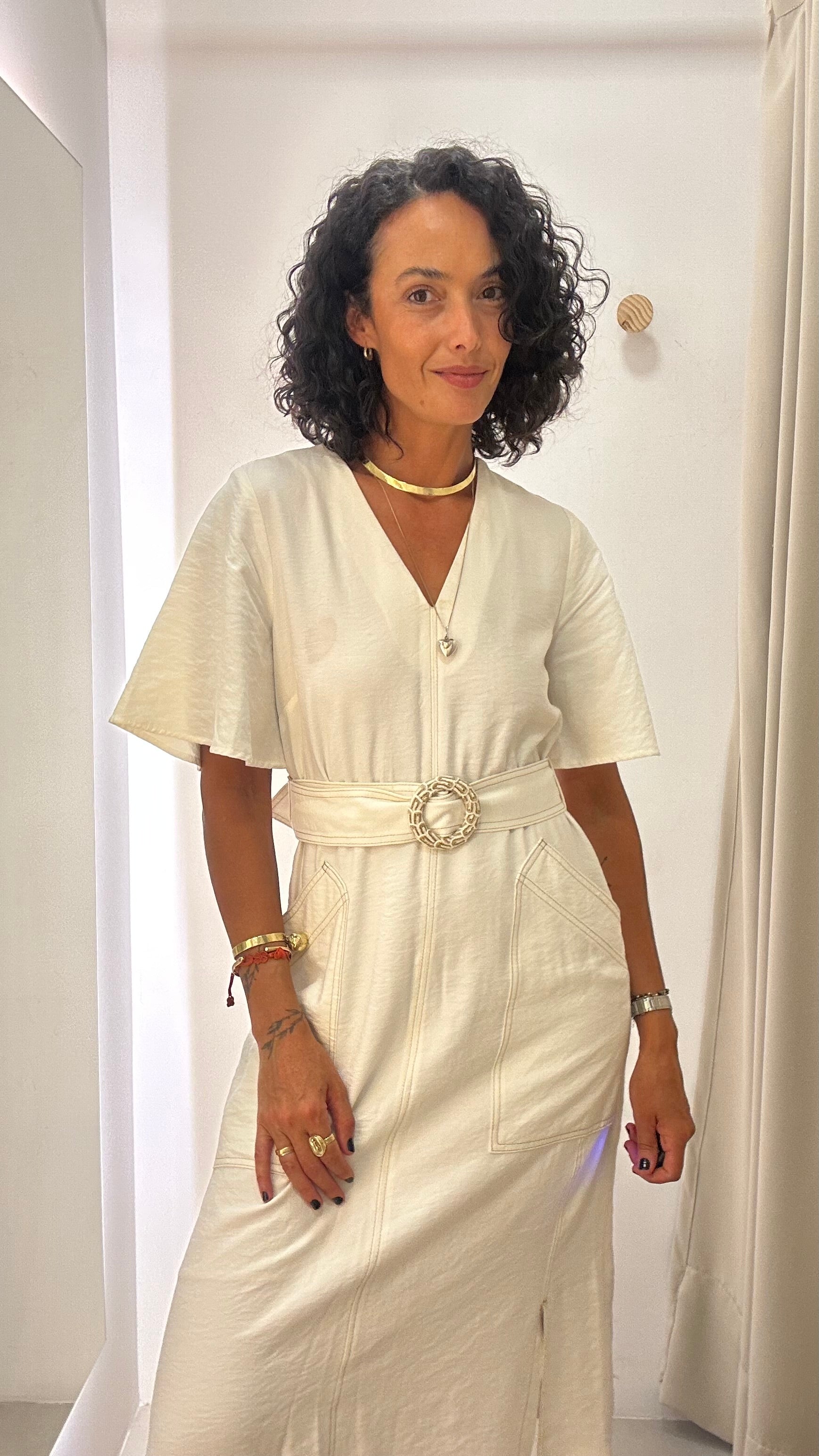 Vestido Branco Shoulder