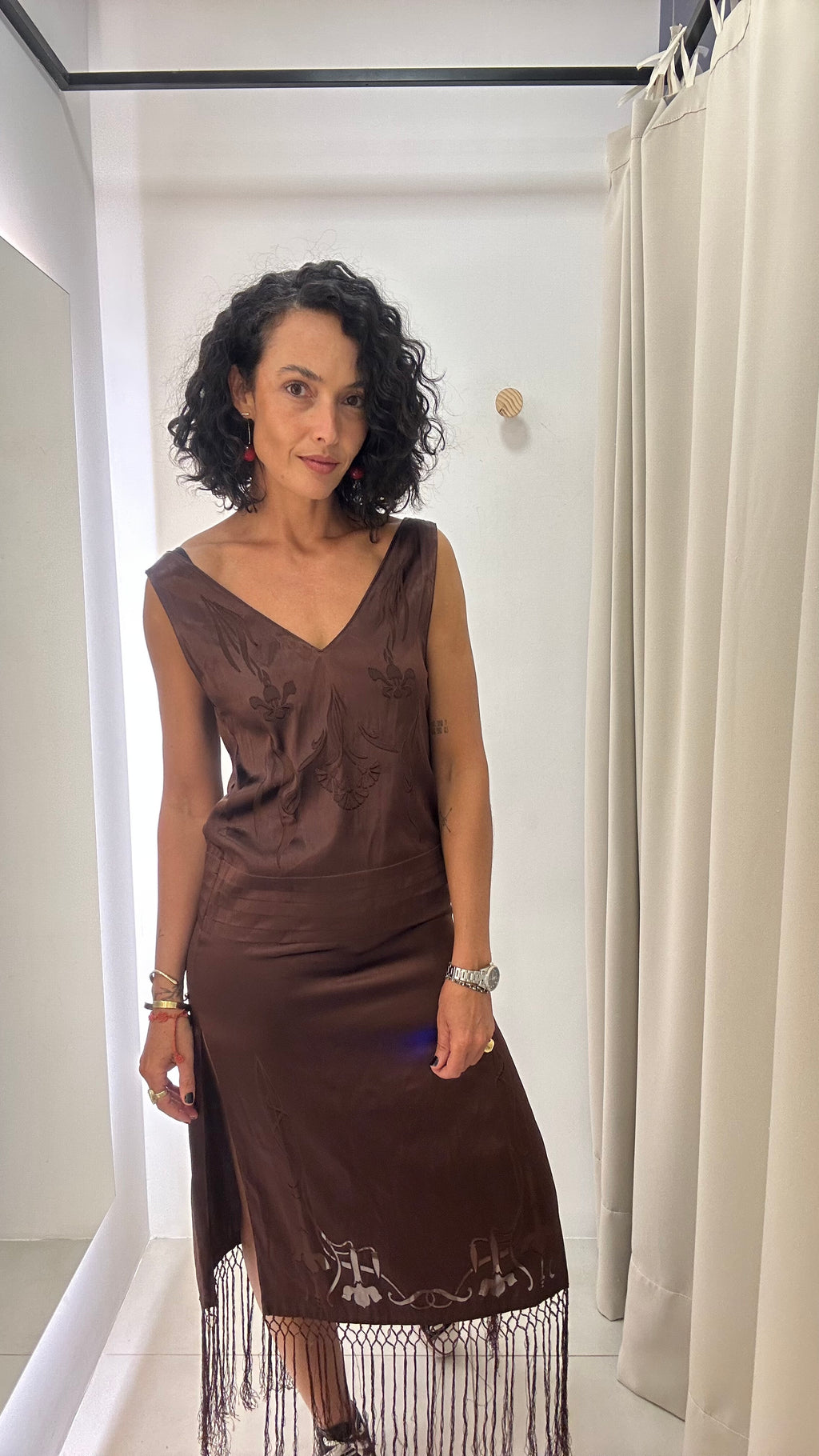 Vestido com Franjas Zara