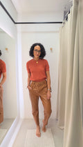 Calça de Couro Caramelo Brooksfield
