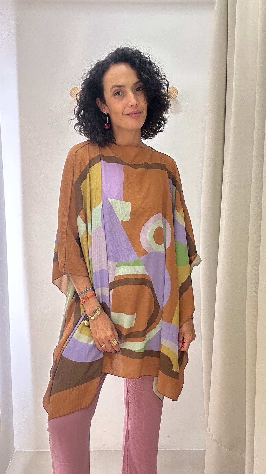 Poncho Estampa Geométrica Tig