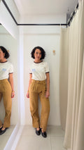 Calça algodão e linho H&M