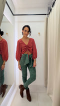 Calça de Couro Verde Dallas Couros