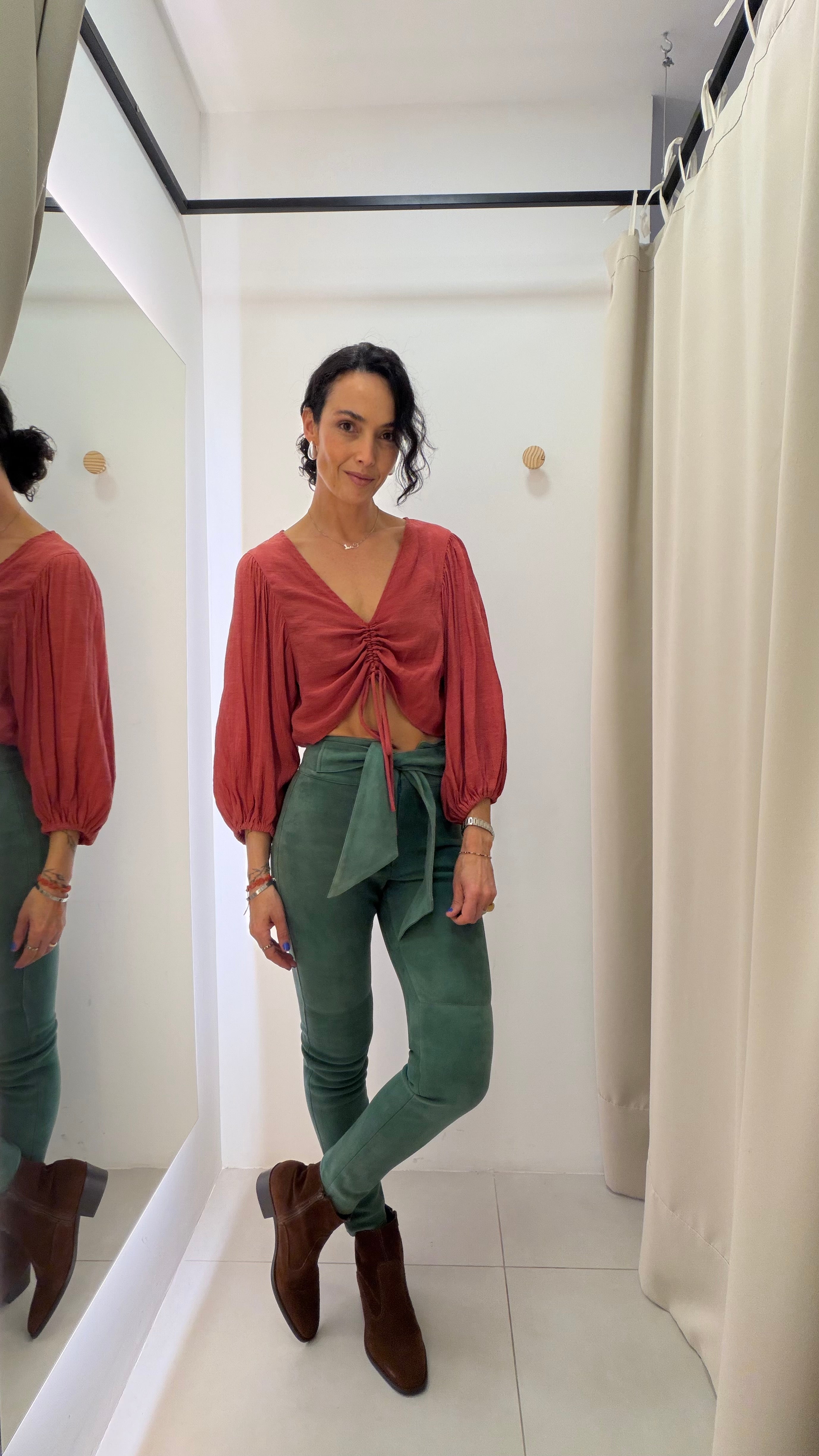 Calça de Couro Verde Dallas Couros