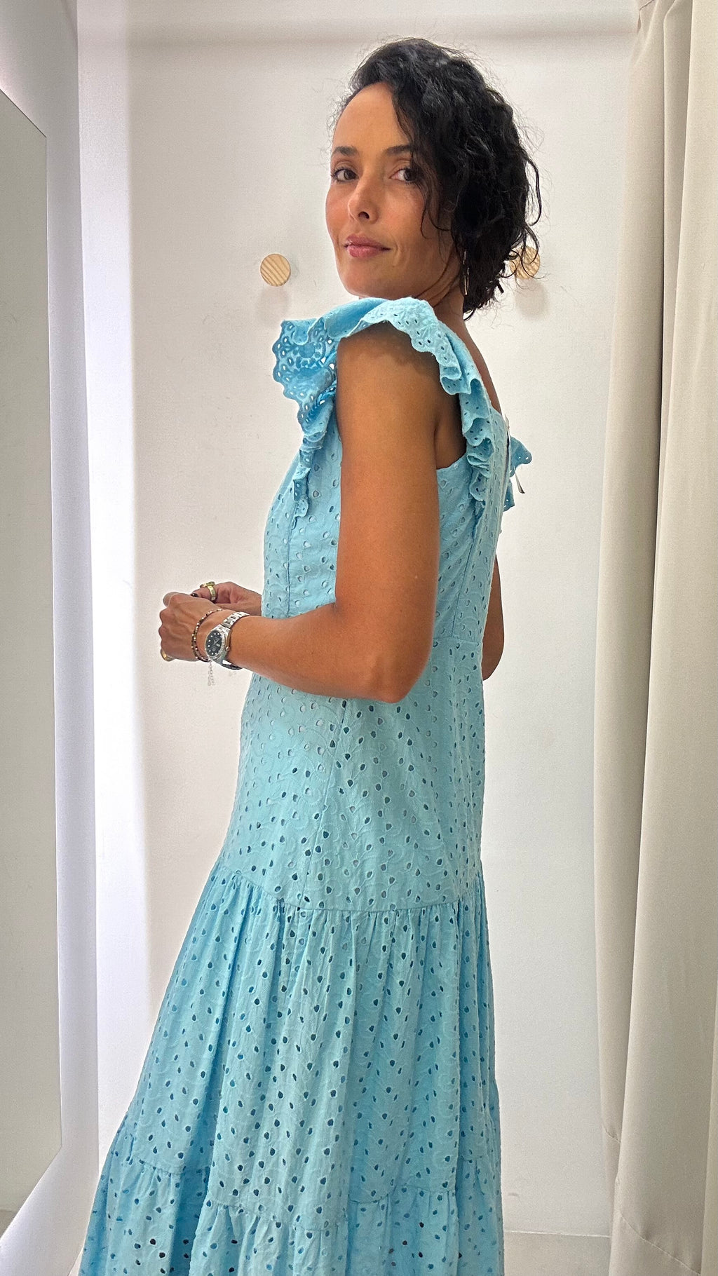 Vestido Midi Azul Claro