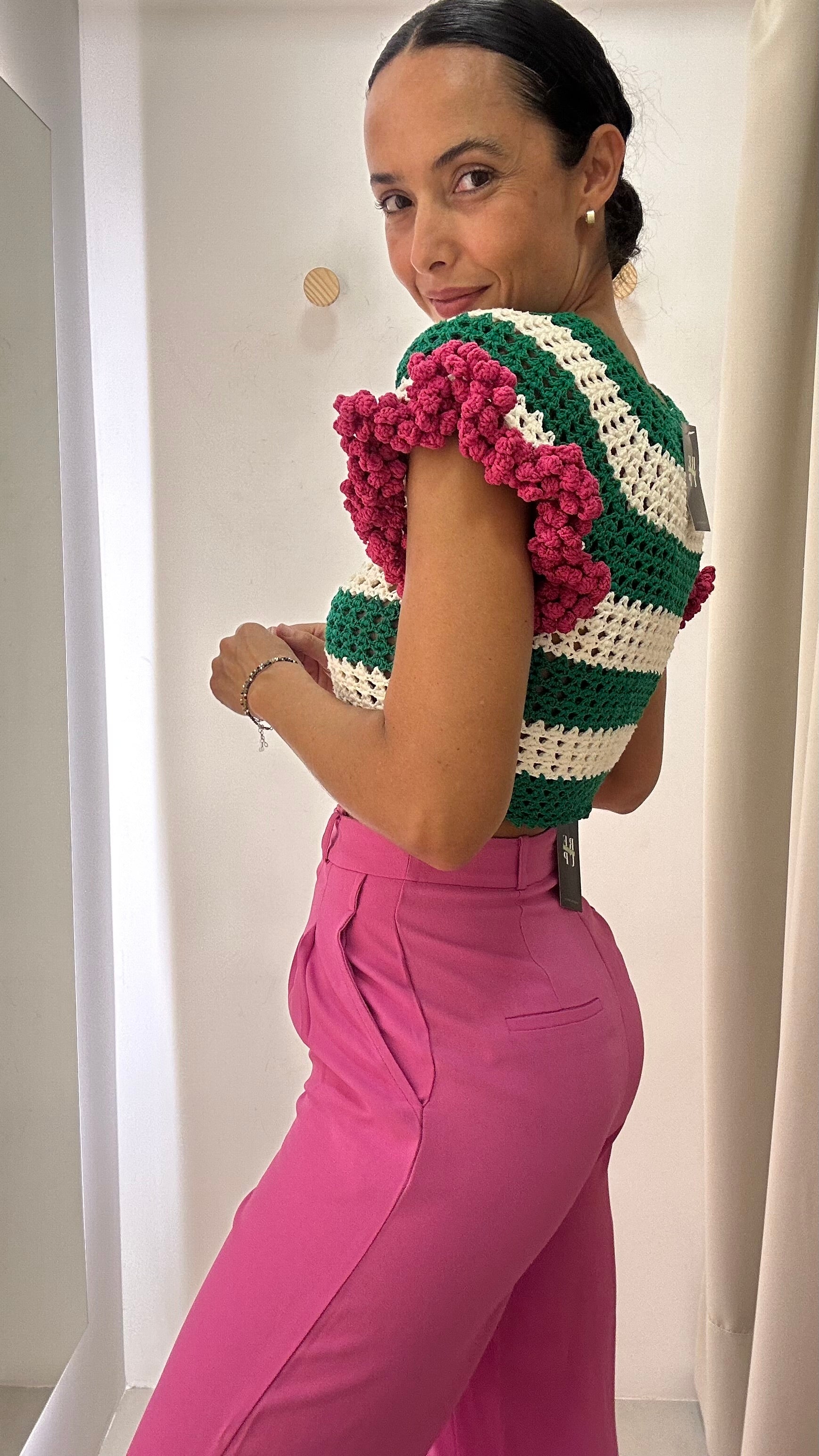 Blusa Crochet Listrada