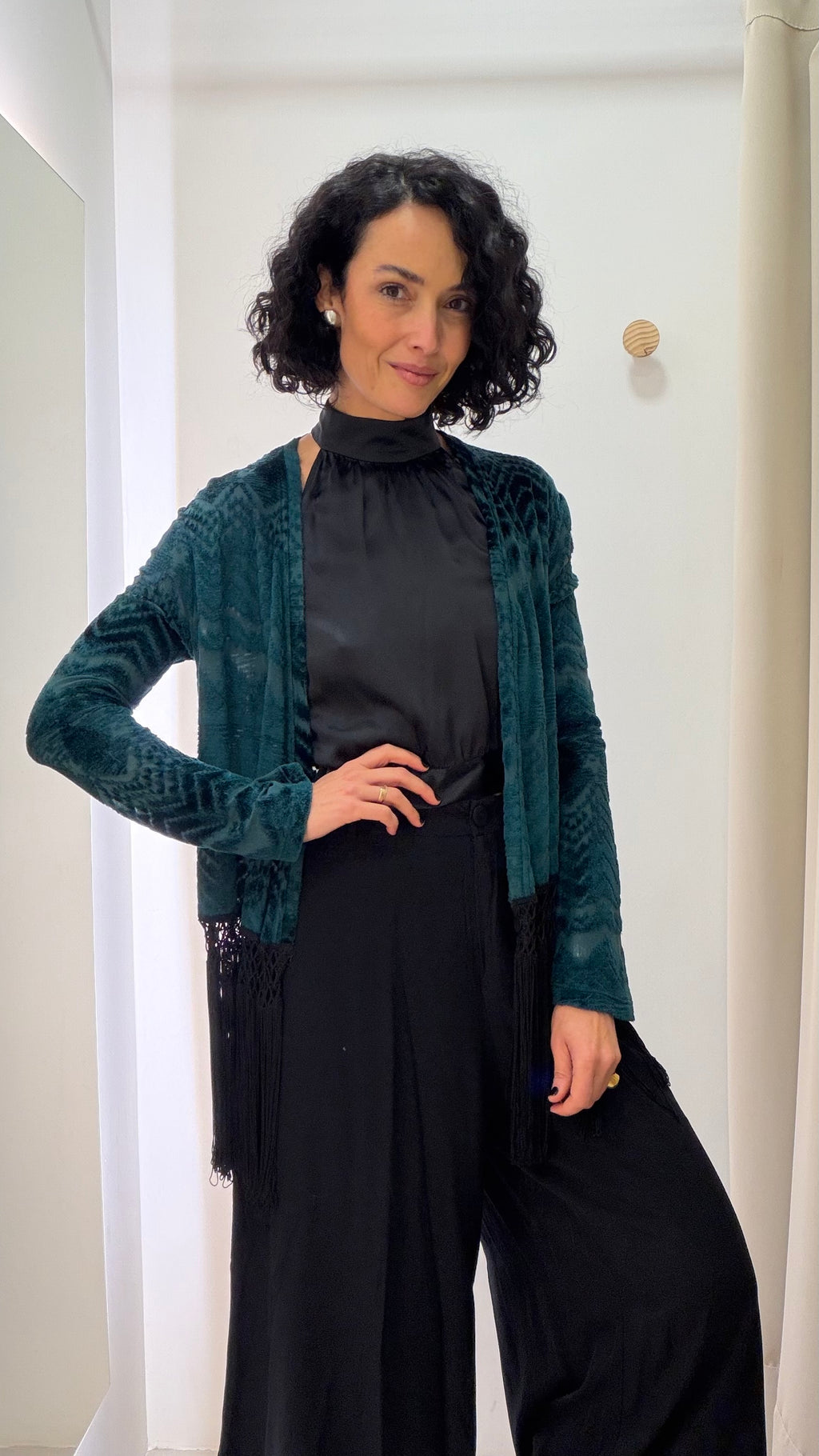 Kimono Verde com Franjas Bobstore