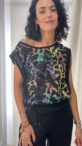 Blusa em seda e paetê