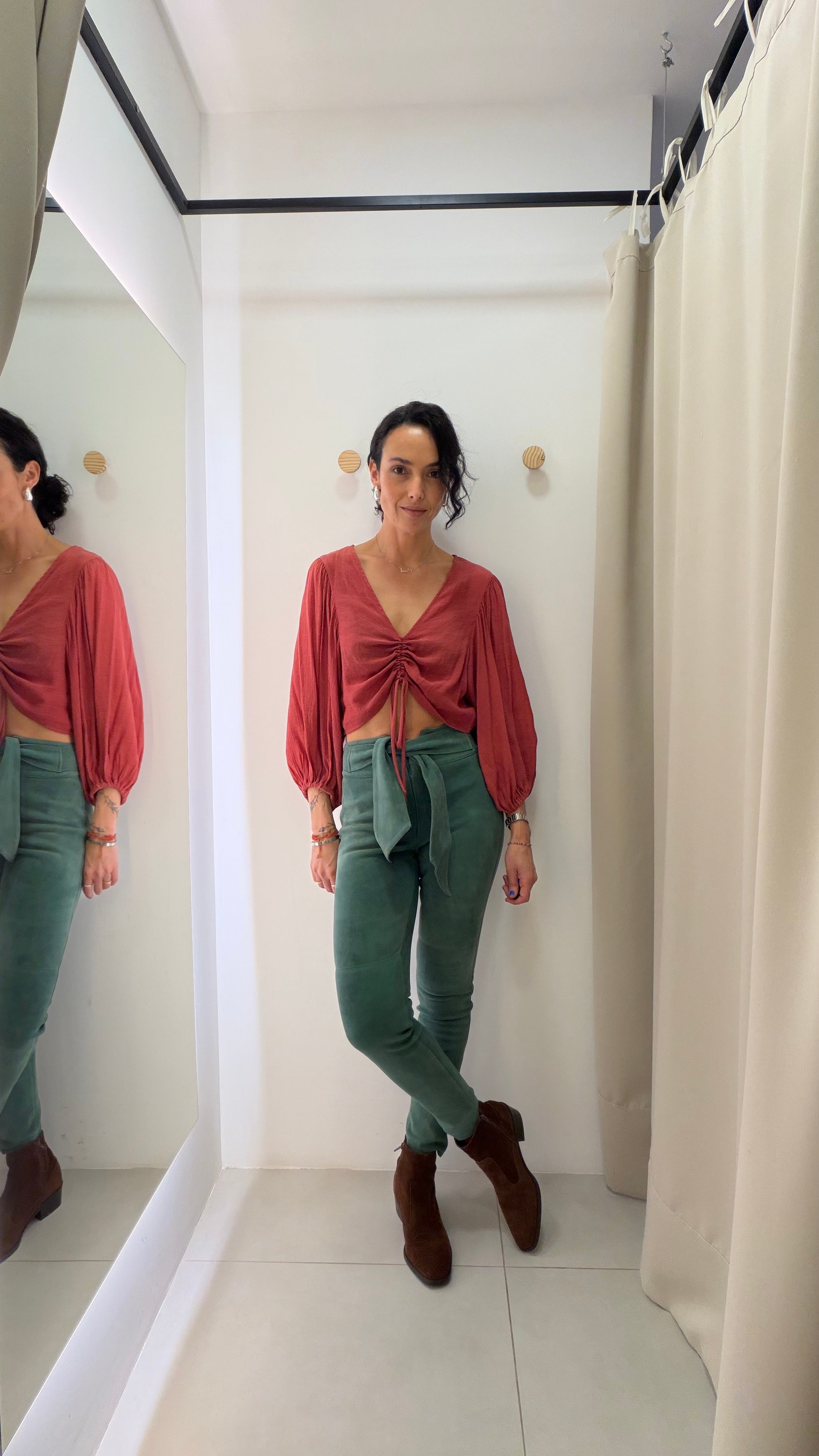 Calça de Couro Verde Dallas Couros