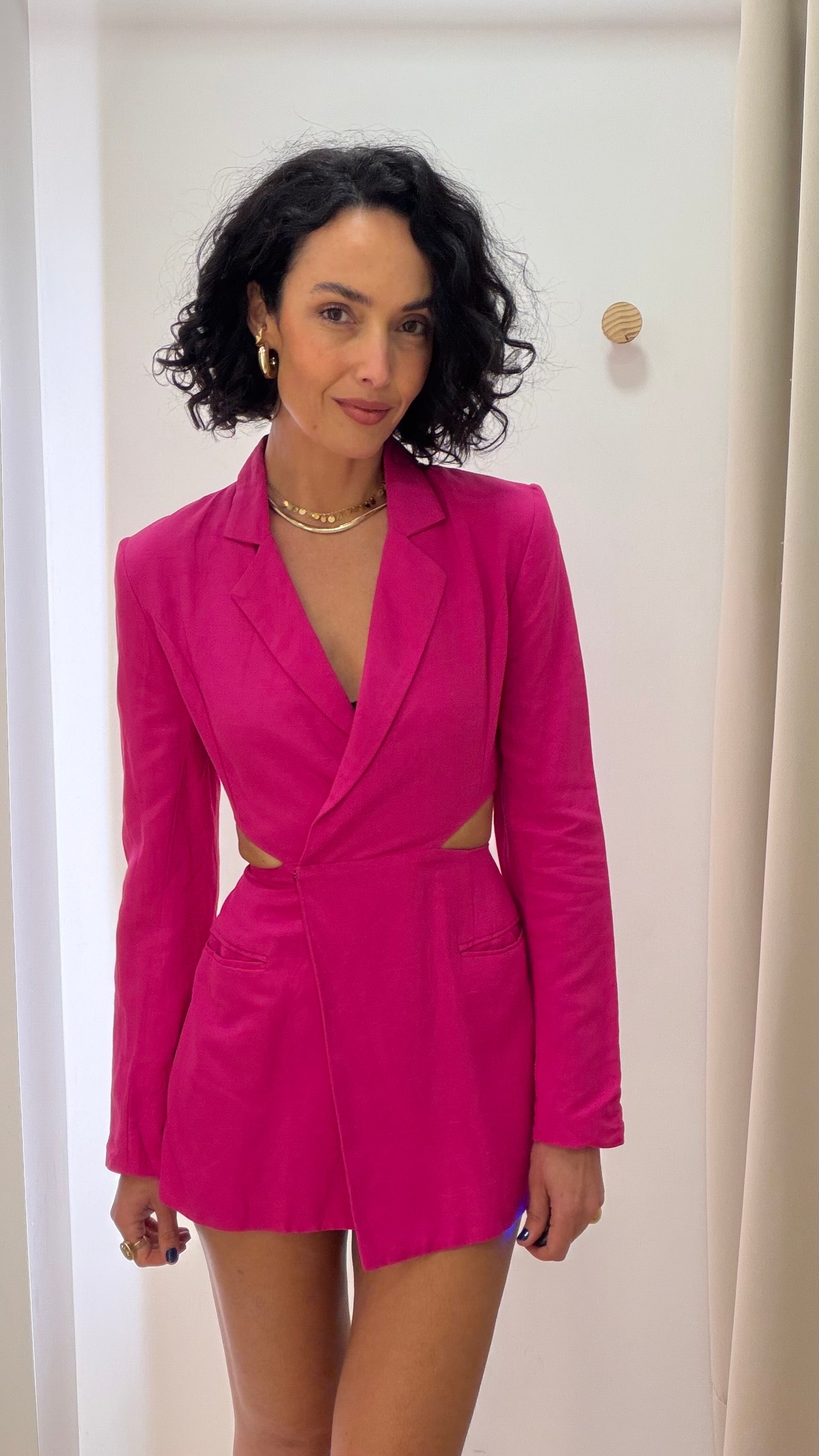 Vestido Curto Blazer Rosa L'Cecci