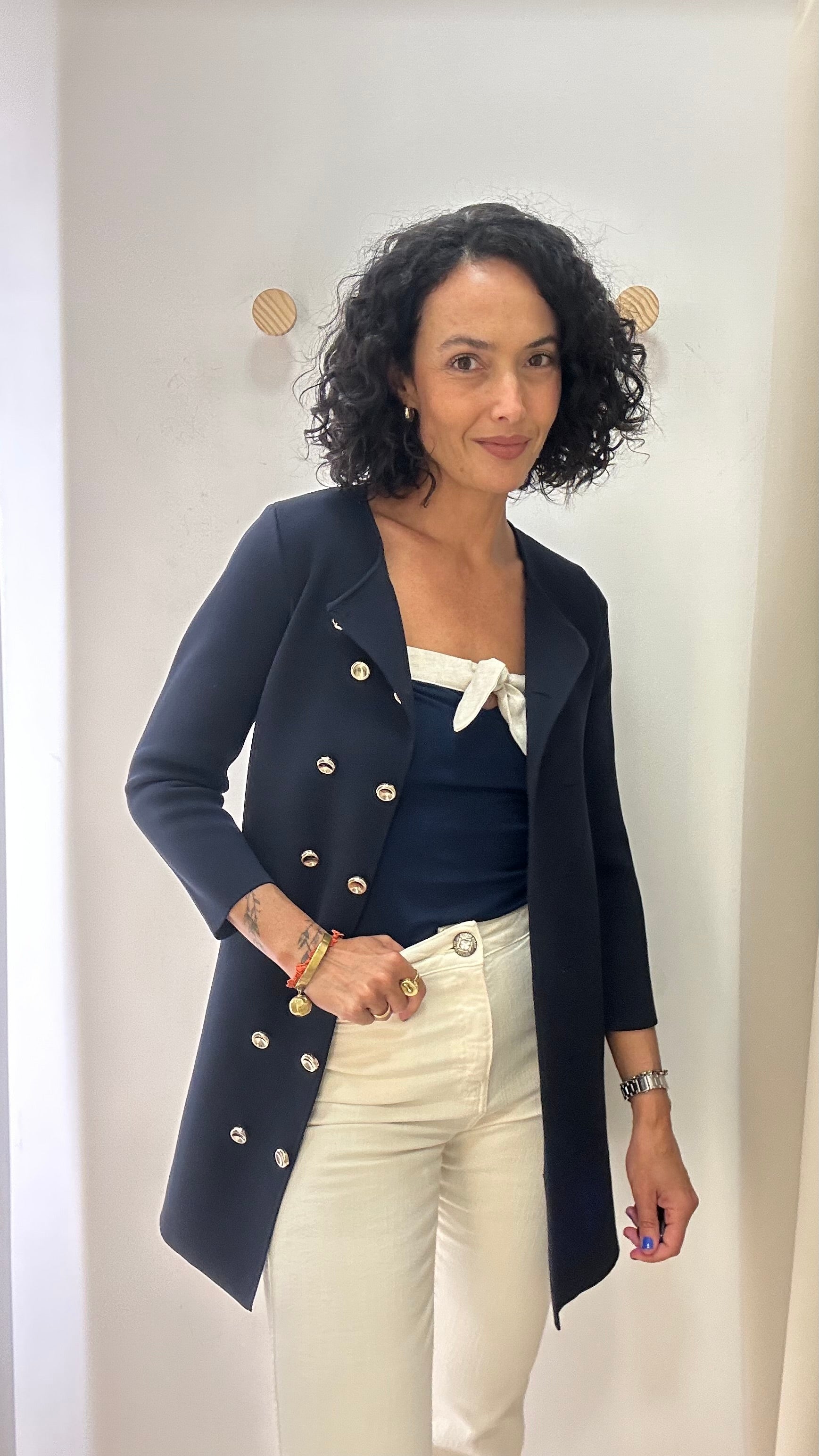 Casaco Azul com botões frontais Zara