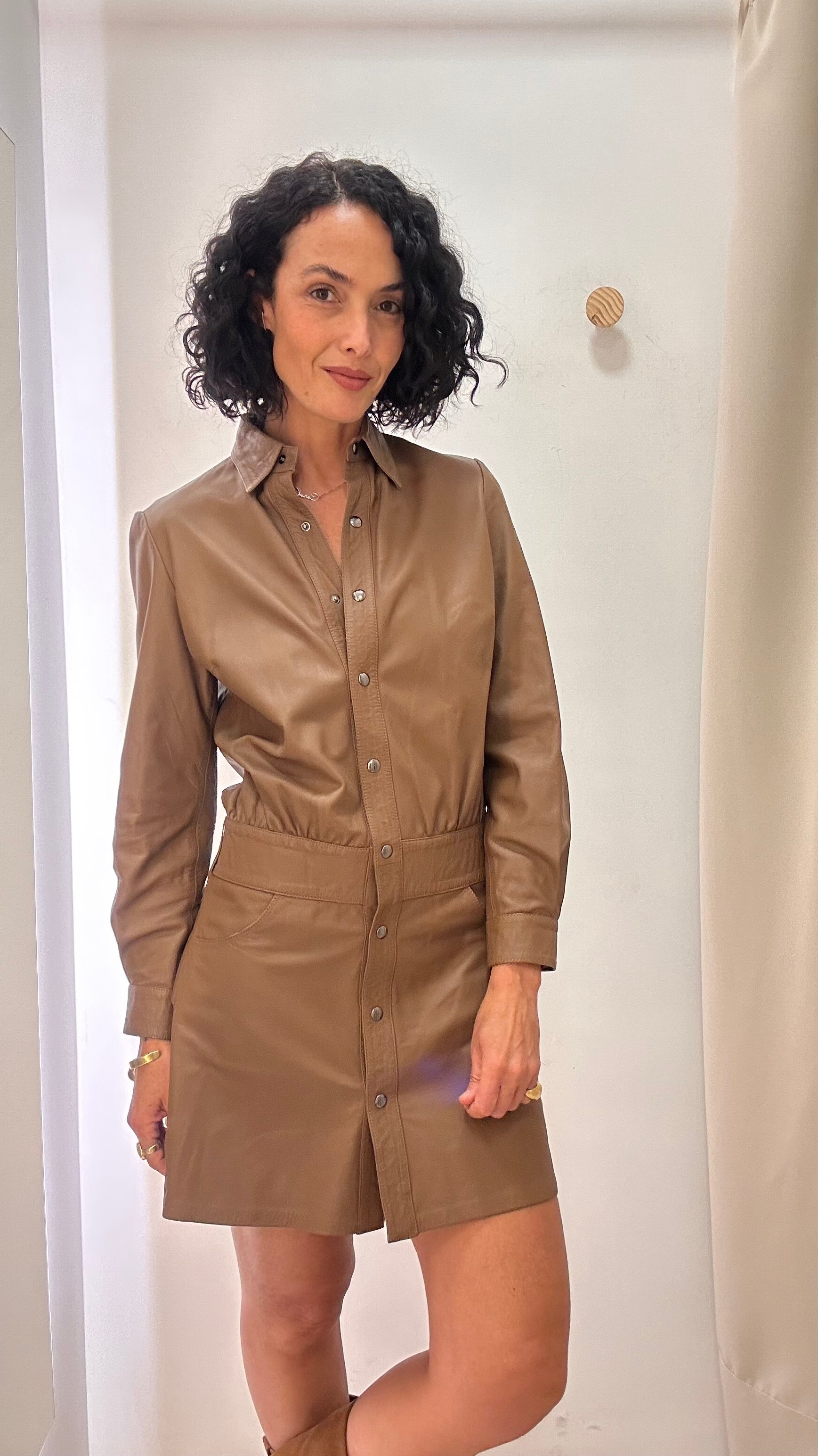 Vestido Marrom Couro Closet7