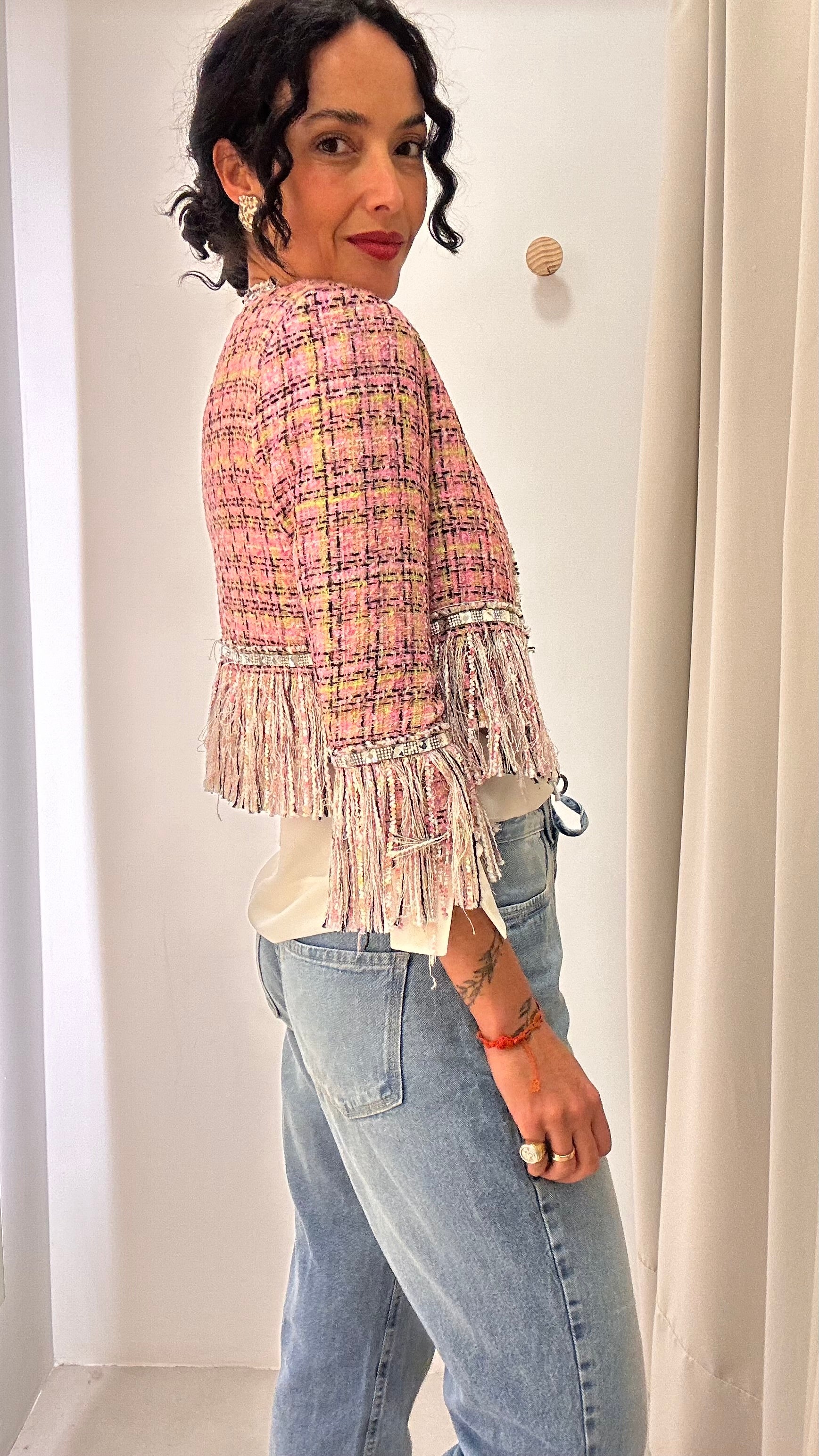 Casaco Cropped Rosa Tig